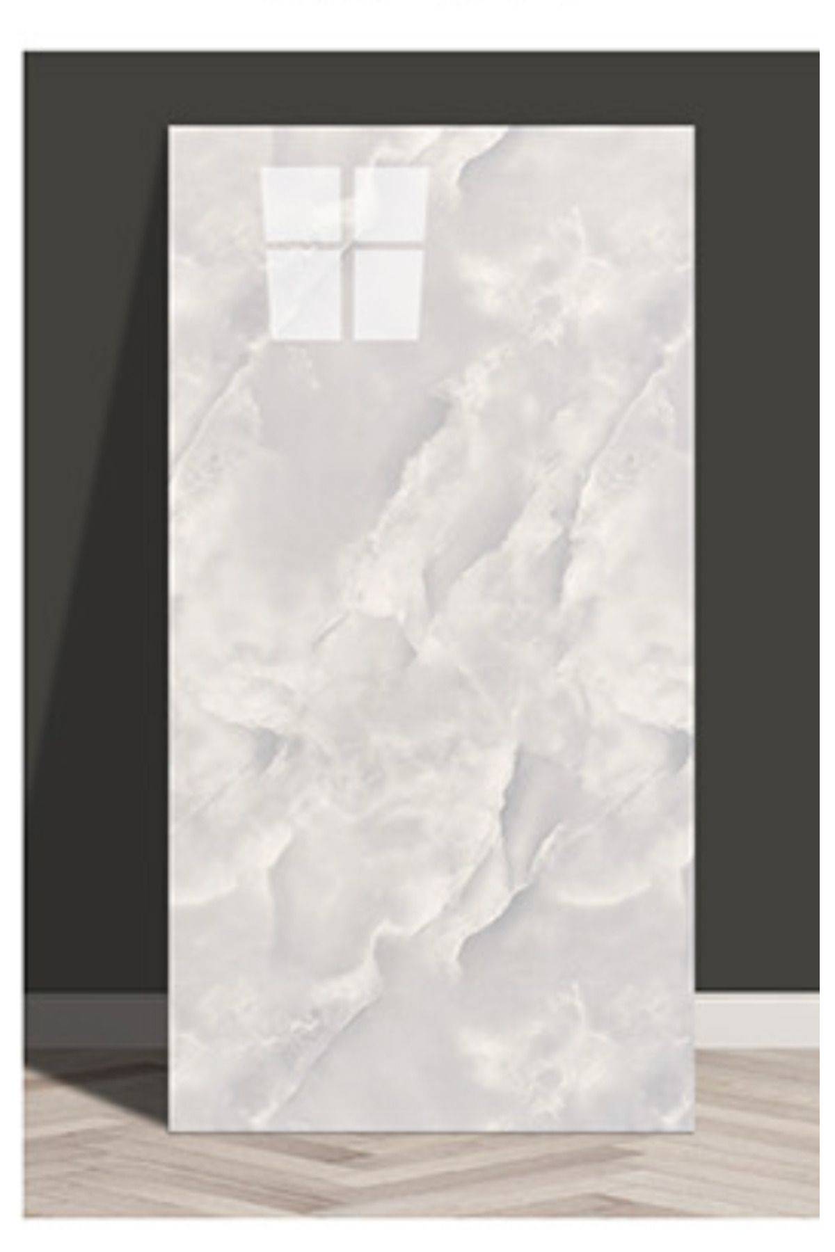 30x60 Cm Gri Mermer Desenli Kendinden Yapışkanlı Mutfak Banyo Wc Kaplama Pvc Duvar Panel