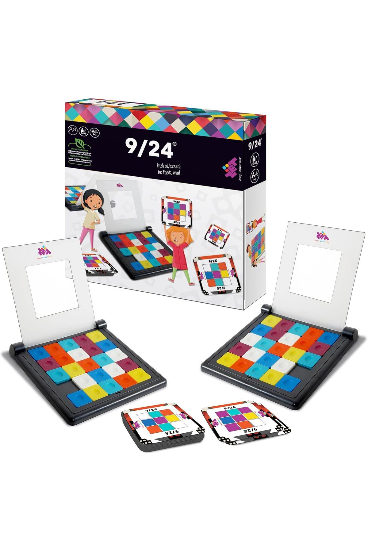 STOREMAX jvnnastore Zeka 9/24 Oyunu: Oyun Platformu, 33 Kart, 48 Renkli Taş, 2-60 Yaş, 2 Kişi, Eğitsel, B