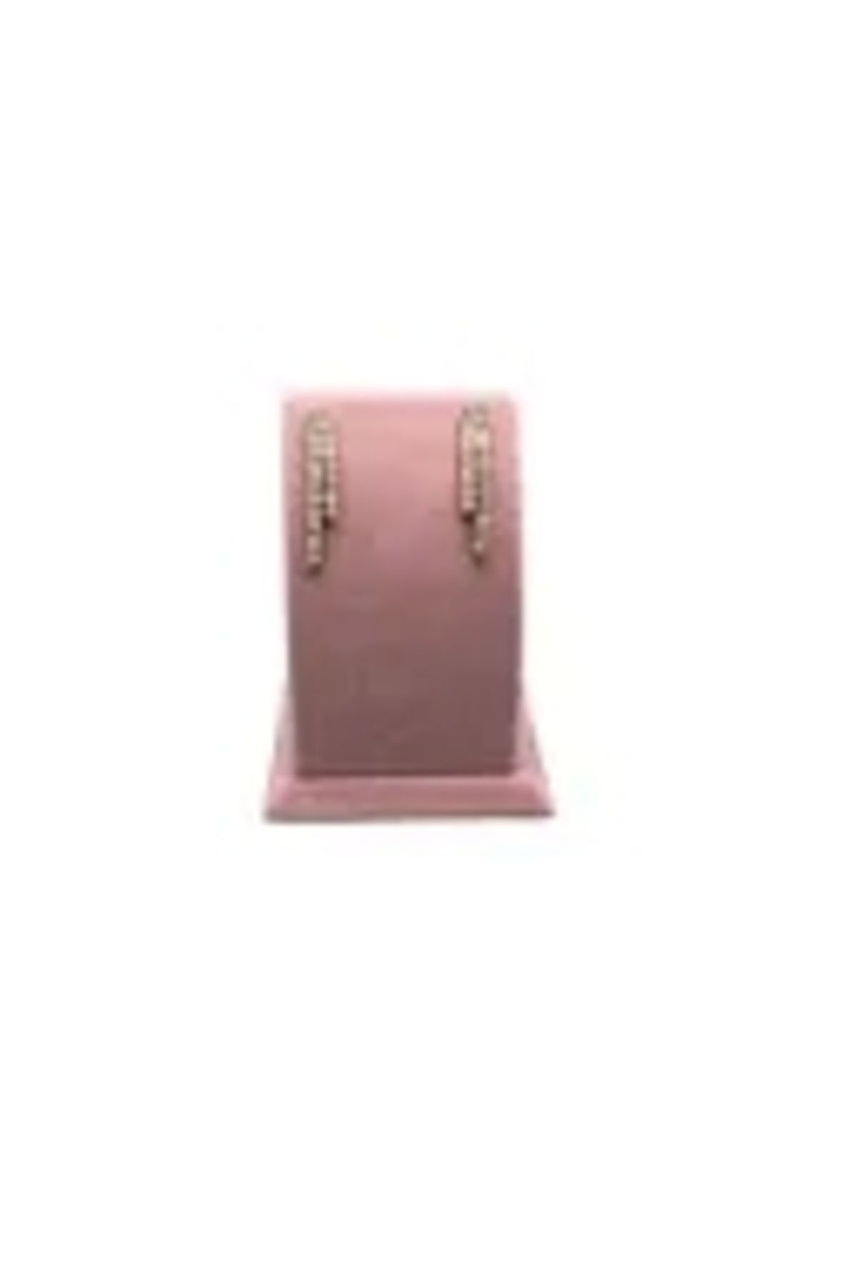 MeGass Dekor Süet Kumaş Pembe Renk Ayaklı 9/7 cm Küpe Sergileme Dekoru