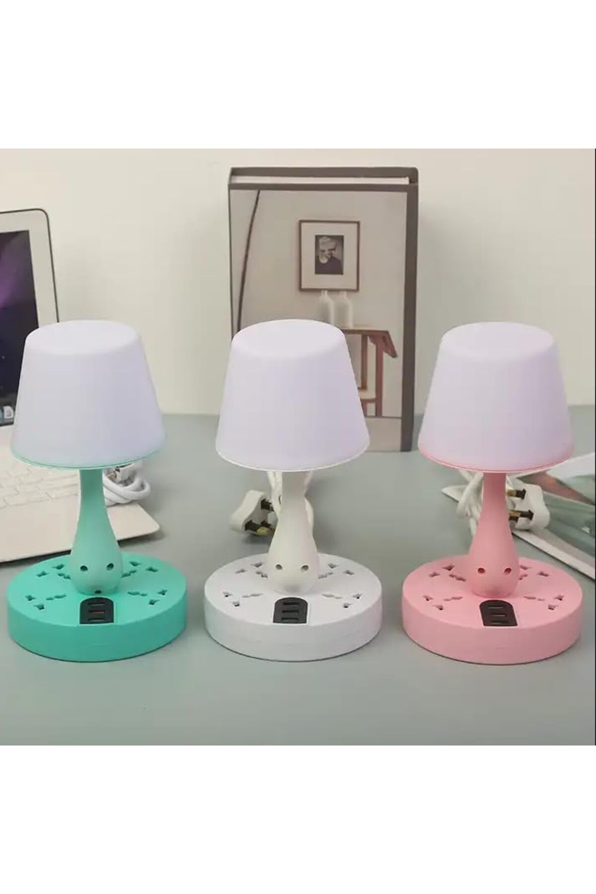 Generic-Table Lamp - USB Socket, Row Plug, Porous Plug Board, Night Light, Smart Home Switch - 220V 5