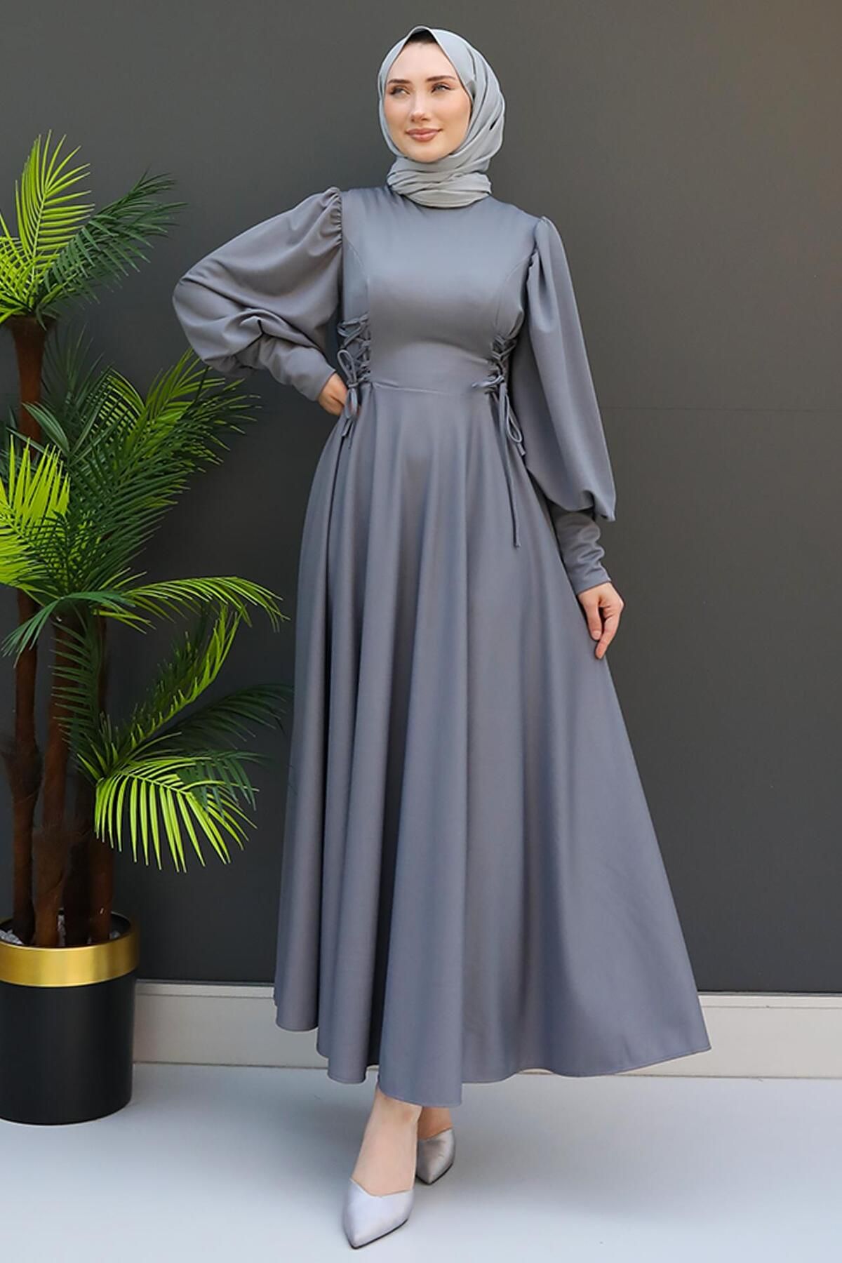 KAWEL-Gray Rope Belted Dress 1