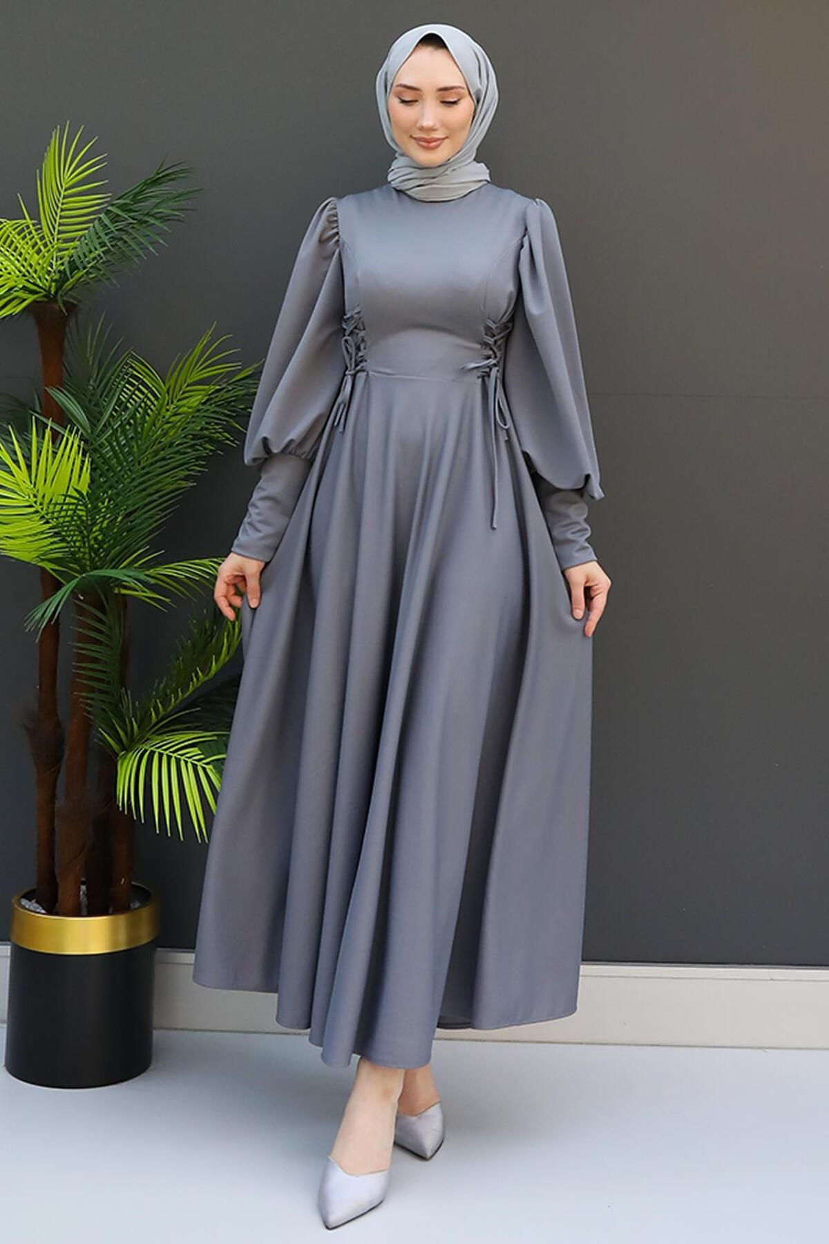 KAWEL-Gray Rope Belted Dress 3