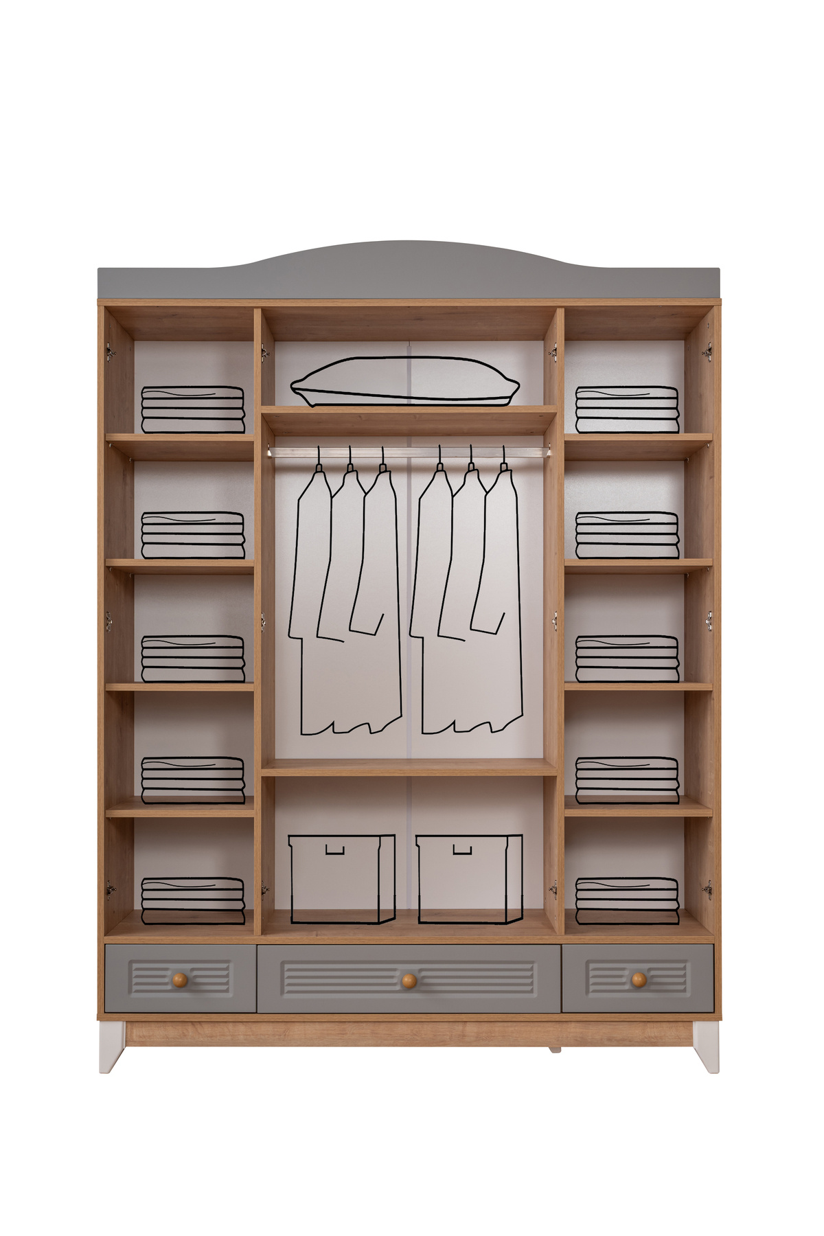 miracool Palermo 4 Kapılı Dolap / Gardrop / 4 Kapaklı Gardrop fotoğrafı 3 (önizleme)