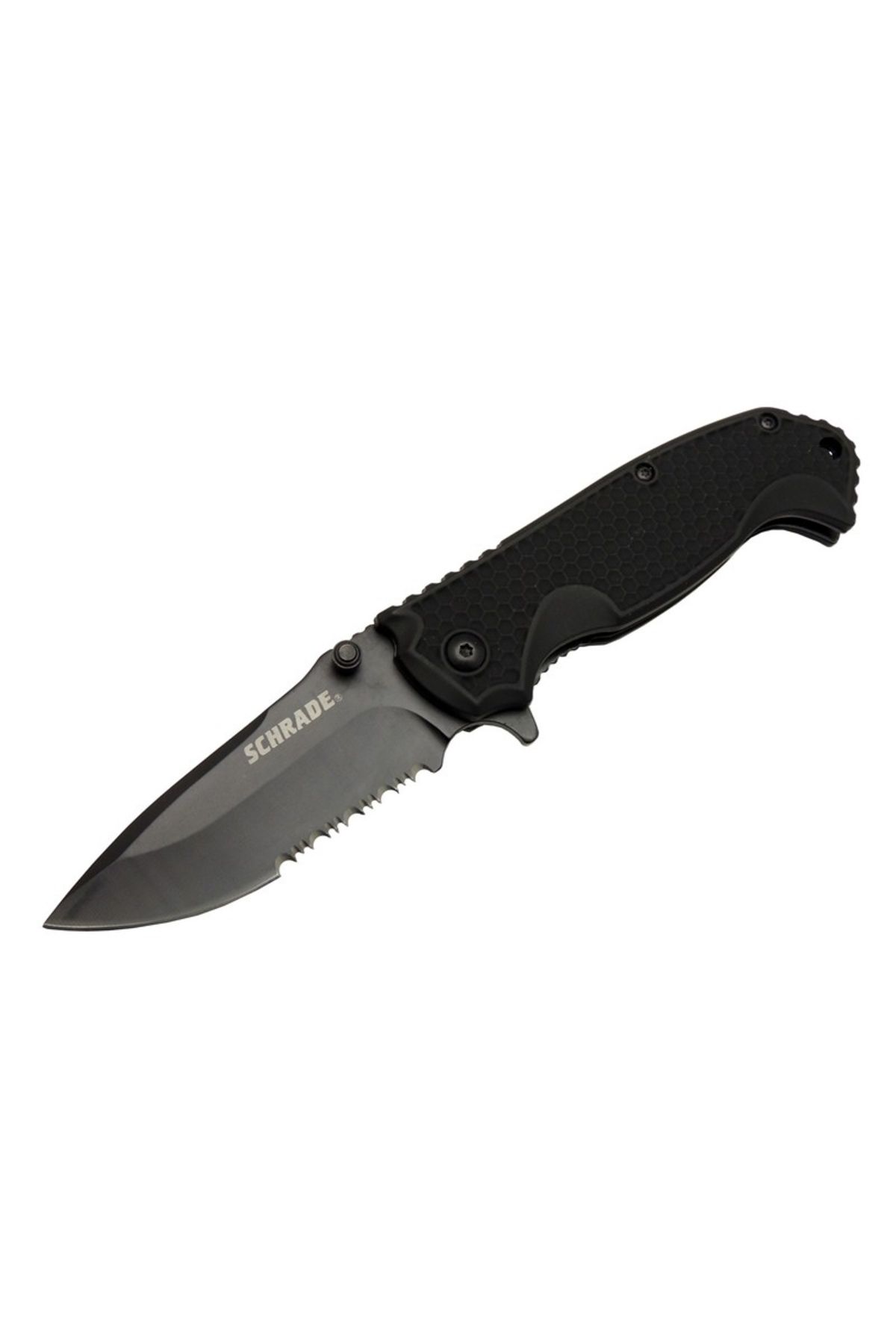 karadağsb Schrade 5-1 Siyah Kamp Çakı 20Cm- Yarı Otomatik, Testere Detaylı