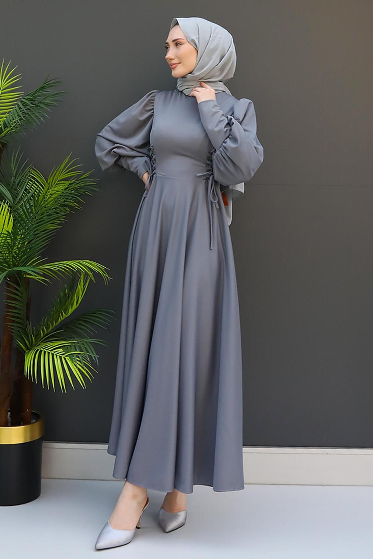 KAWEL-Gray Rope Belted Dress 4