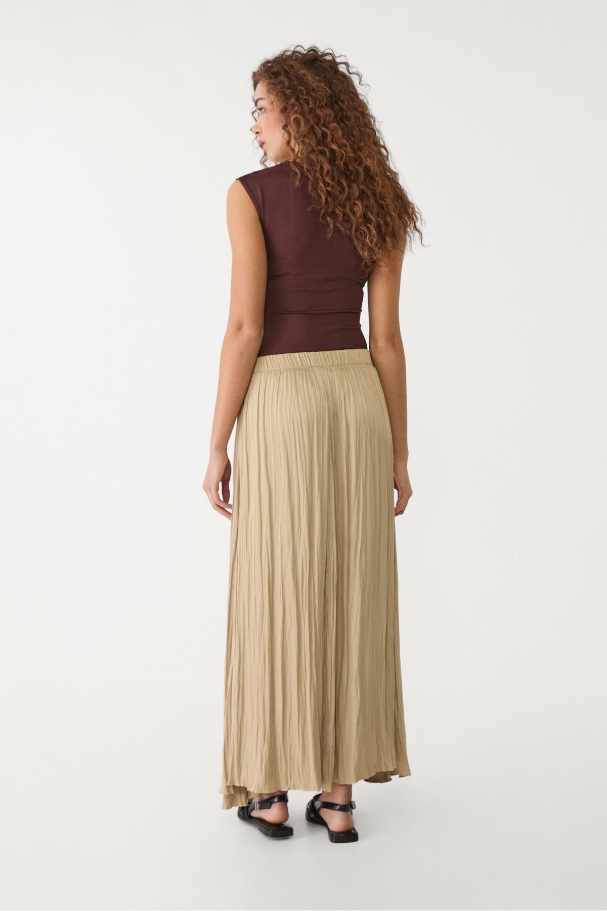 Stradivarius-Long flowing satin skirt 4