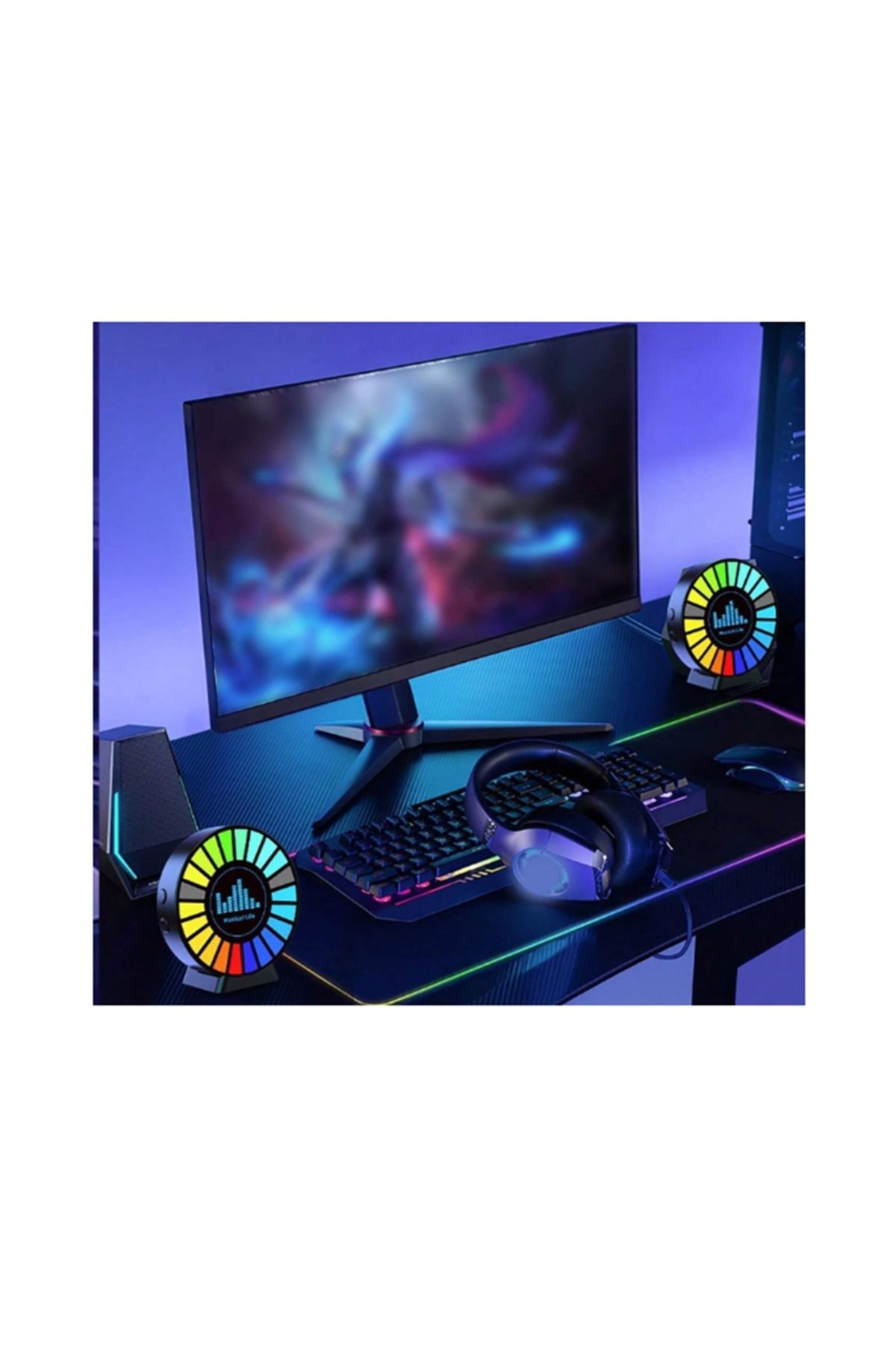 gaman-2 قطعة تعديل طول السيارة والطاولة الحساسة للصوت، يمكن التحكم في أضواء إيقاع RGB من خلال التطبيق 6