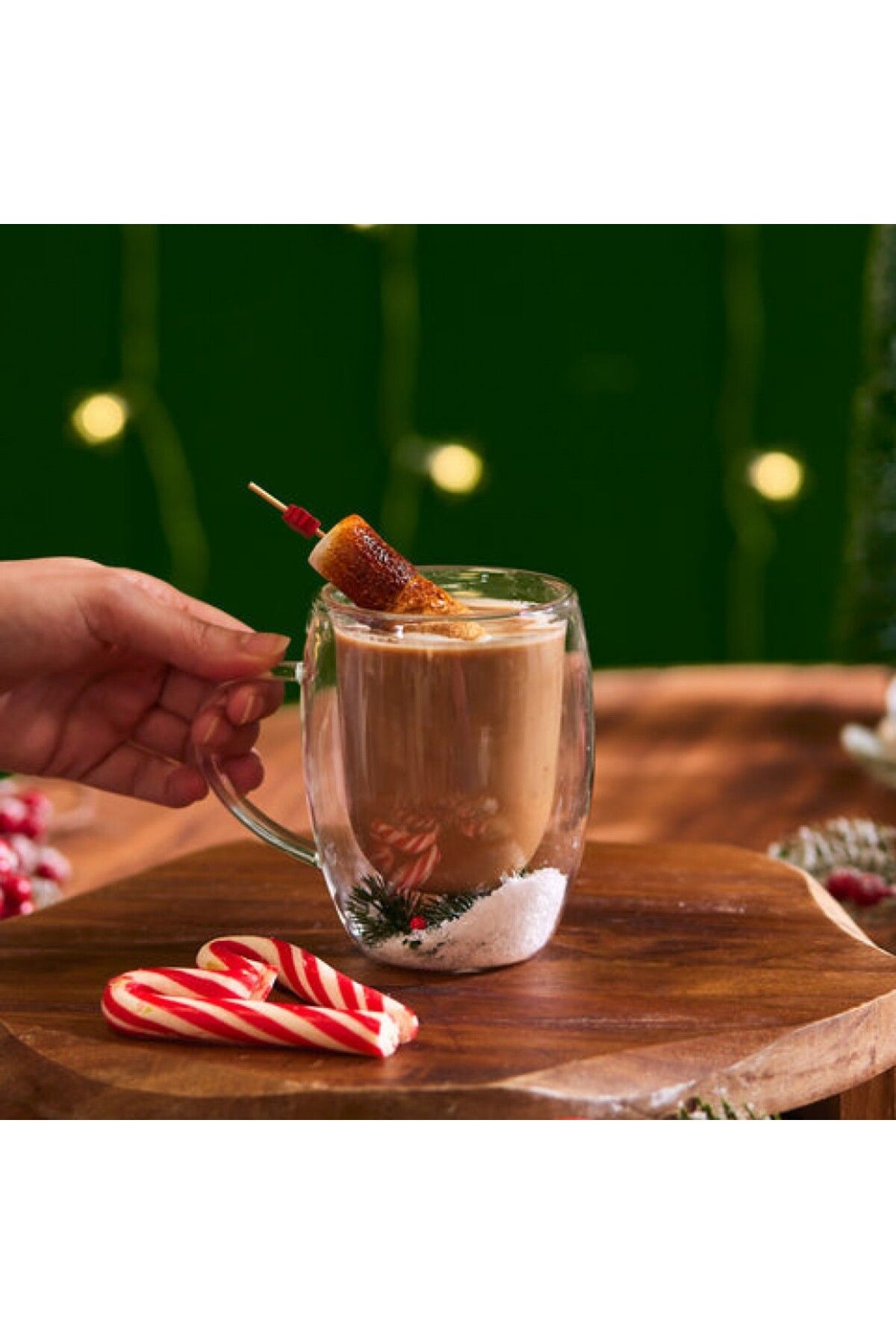Karaca-New Year Christmas Snowy Handle Borosilicate Mug, 340ML, Multi 4
