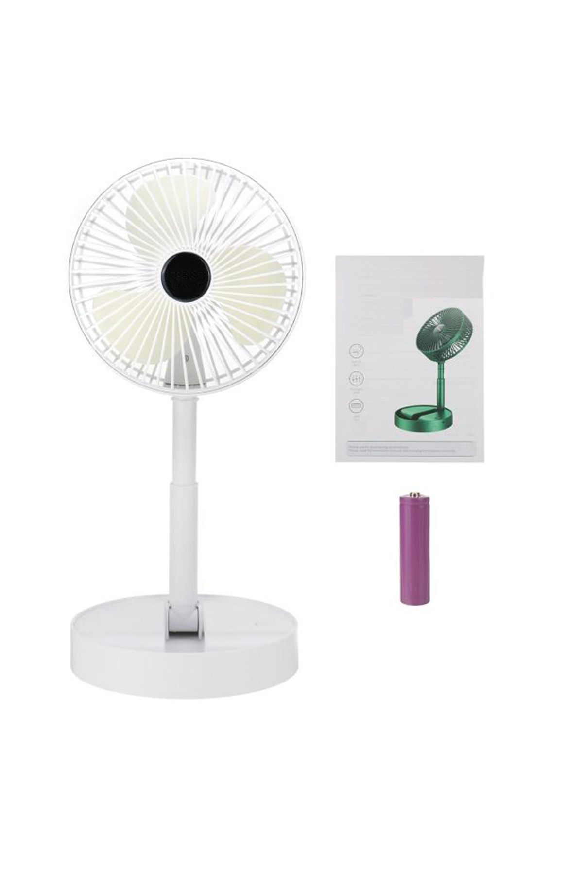 BirdoluSepet Katlanır Teleskopik Zemin Fanı Yaz Sessiz Masaüstü USB Şarj Edilebilir Taşınabilir Mini Fan
