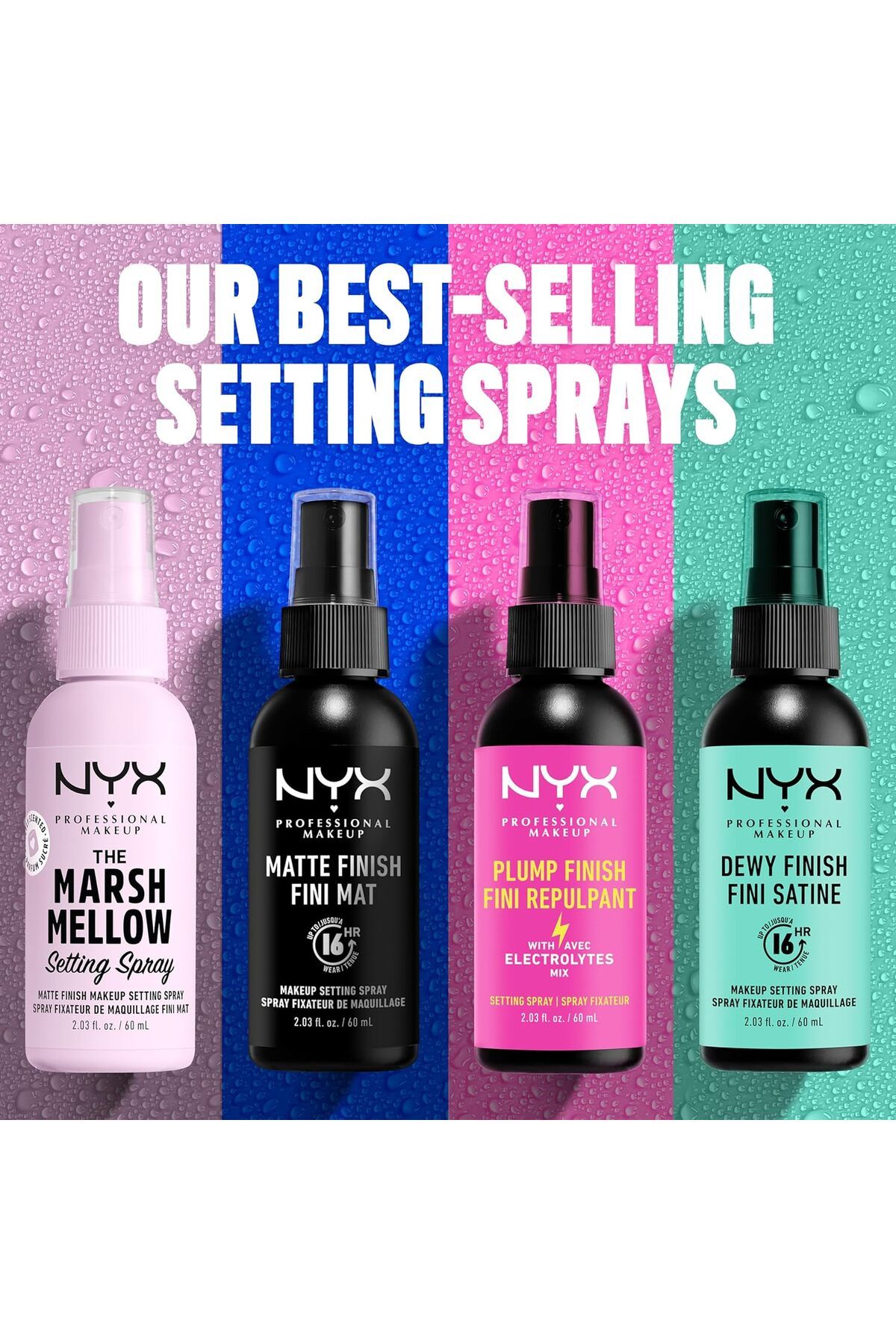 NYX Professional Makeup-NYX PROFESSIONAL MAKEUP Makeup Setting Spray - Matte Finish, Long-Lasting Face Mist for up to 16HR W 7