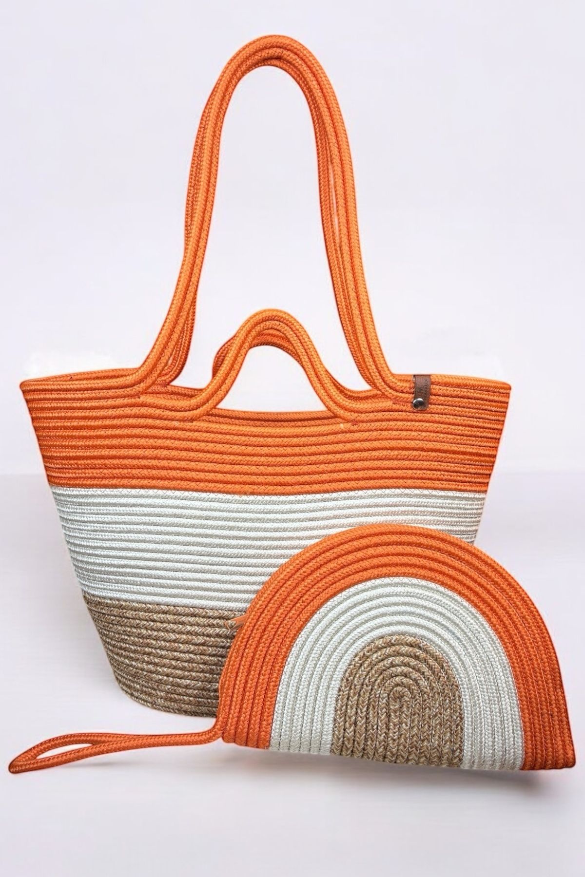 MaVaux-Lumos Wicker Look Double Zipper Clutch Bag and Shoulder Bag 4