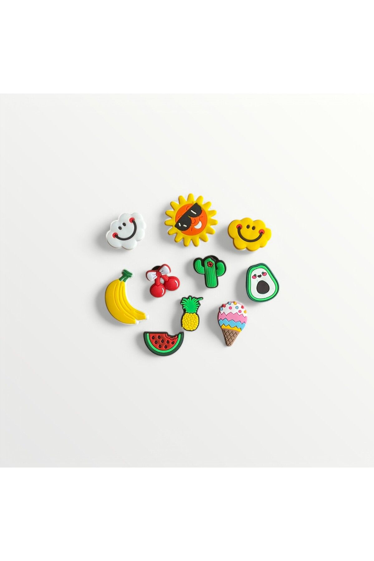 هدیه مفهومی JIBBITZ DLIPPERS ORNAMENT 10 LU SUN CLOUD FRUITS CACTUS بستنی Crocs