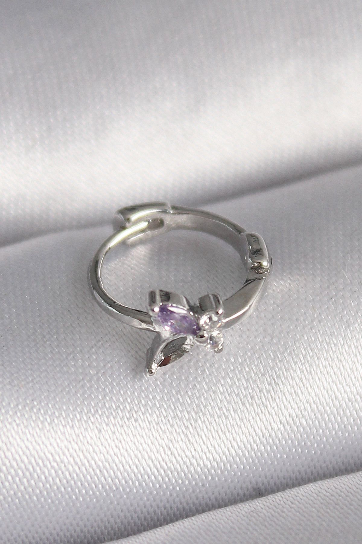 jupiter global bazaar 316L Çelik Gümüş Renk Zirkon Taşlı Kelebek Model Tragus Piercing - TJ-PR1329