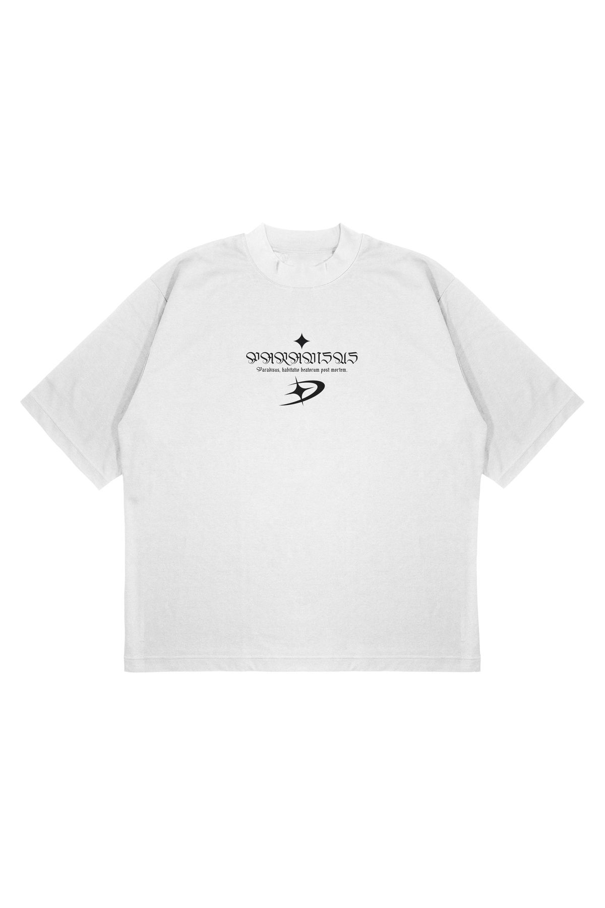 PURE EFFECT Tricou Unisex Oversize Paradisus - Țesătură Groasă Cu Imprimeu Boxy Fit Unisex - M