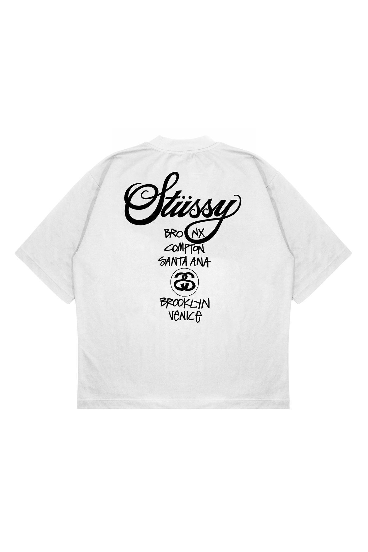 PURE EFFECT Unisex Oversize Stussy Venıce Baskılı Boxy Fit Kalın