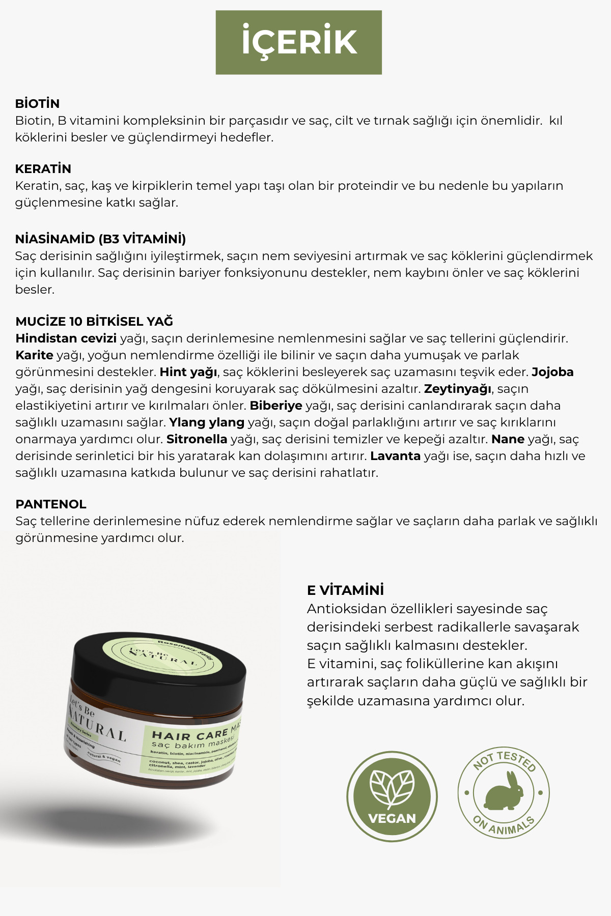 Saç Bakım Maskesi 250 ml Biberiye, Biotin, Keratin İçeren Formül Yıpranmış ve Hasar Görmüş Saçlar — SBM — تصویر 3 از 4