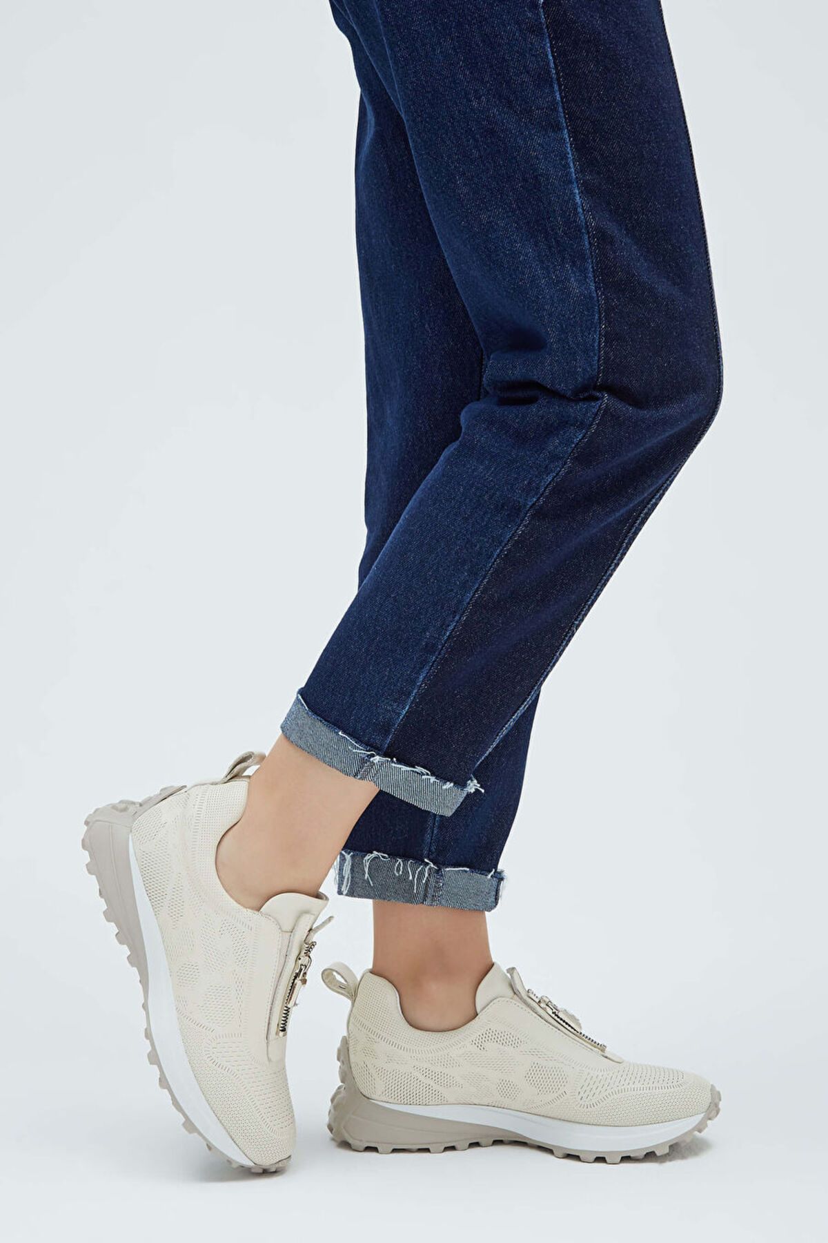 Tanca Tamer Tanca Kadın Hakiki Deri Bej Sneakers & Spor Ayakkabı
