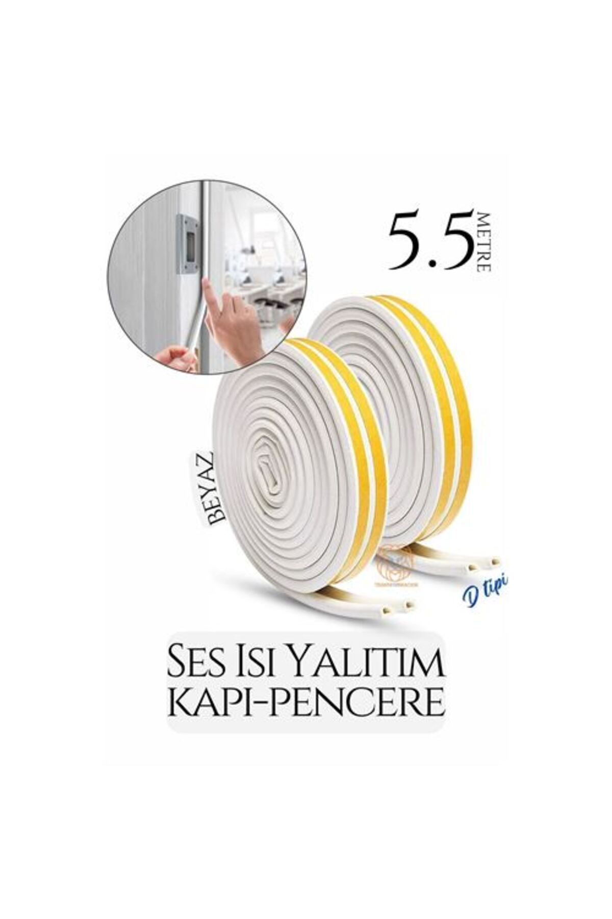 TYYLİ D Tip Kapı Pencere Ses Isı Yalıtım Bandı Epdm Kauçuk 5.5 Metre
