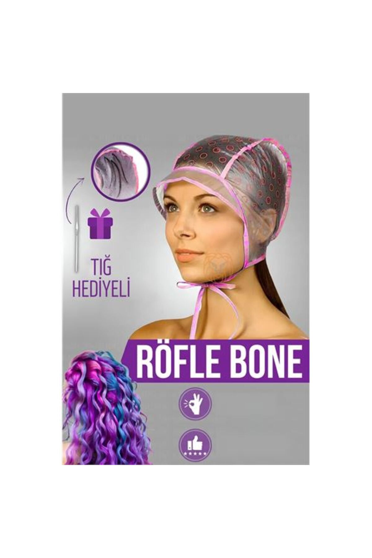 TYYLİ Röfle Bonesi Tığlı Saç Boya Bonesi