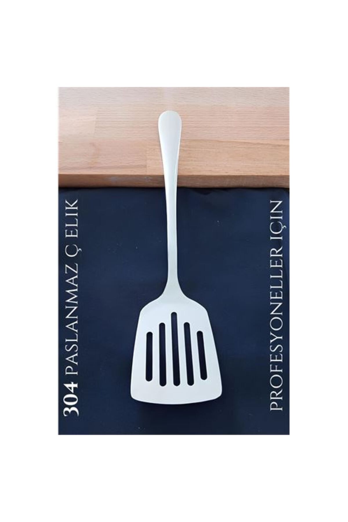 karadağsb Delikli Servis Spatulası 304 Paslanmaz Profesyonel