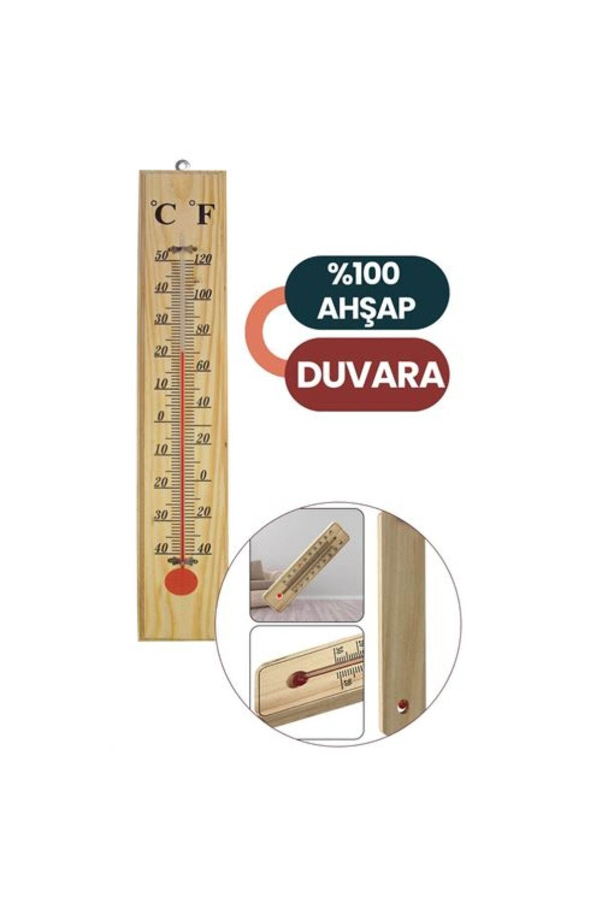 TYYLİ Malmsey Ahşap Duvar Termometre