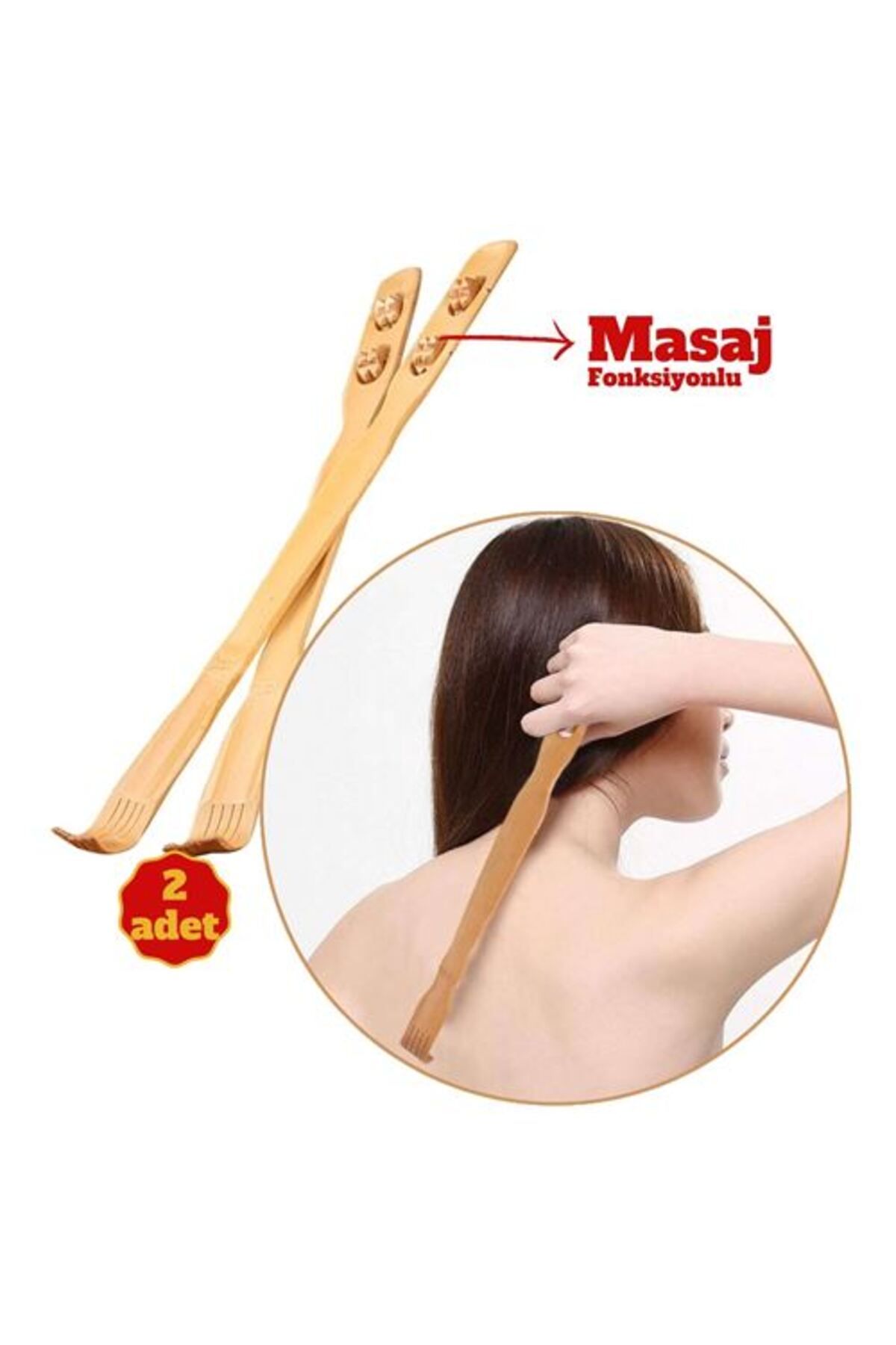 SAVA HOME COLLECTİON Masajlı Ahşap Hanımeli Sırt Kaşıma Aparatı