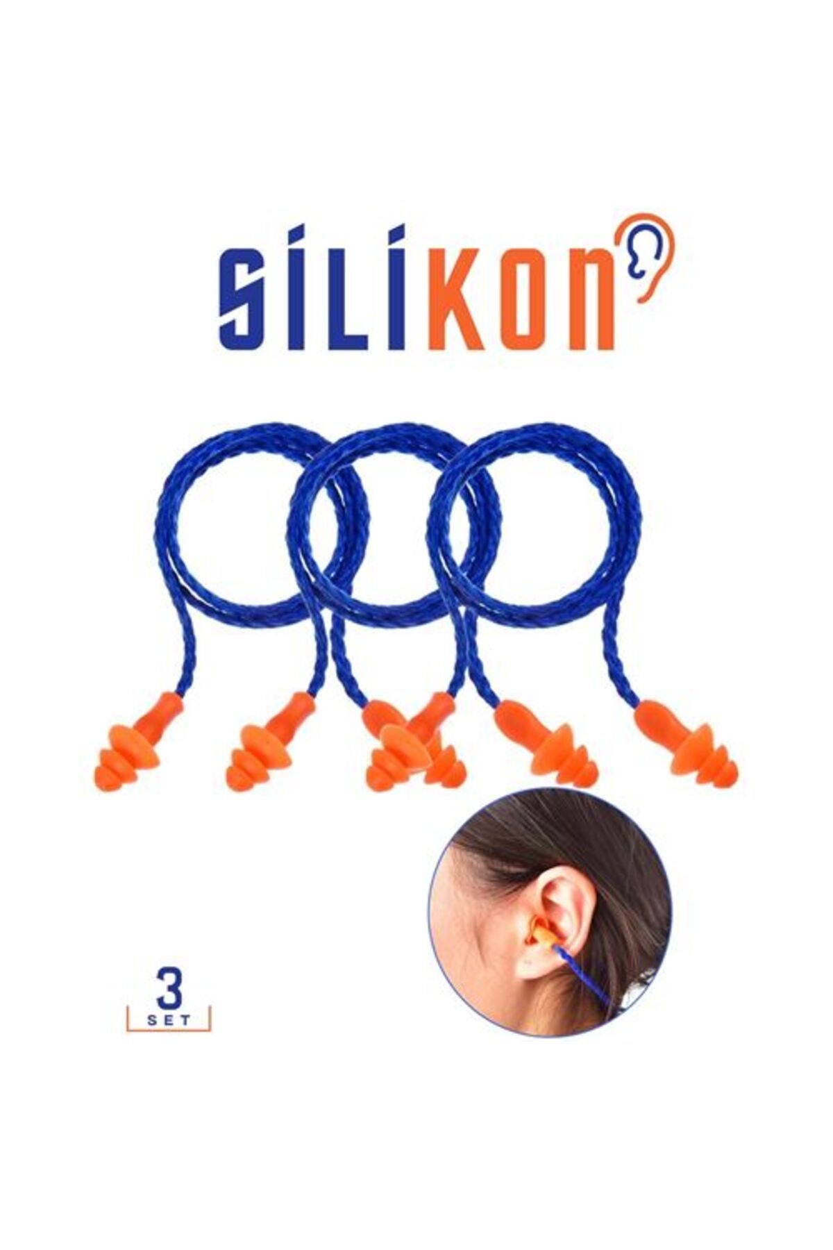 TYYLİ Silikon Kulak Tıkacı İpli 3 ADET Howard Design
