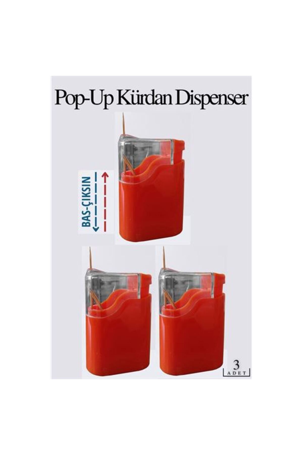 Kuzgun Ticaret Otomatik Bas-Bırak Kürdanlık 3 lü Set