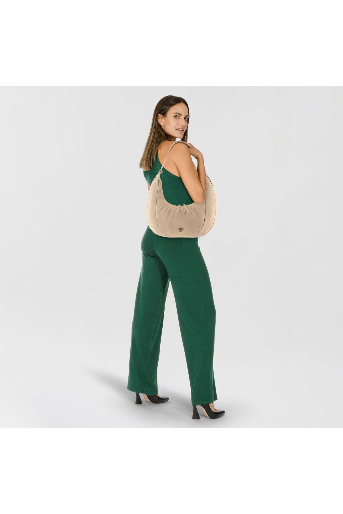 PİNKO-Slouchy Schultertasche Leder 40 Cm 6