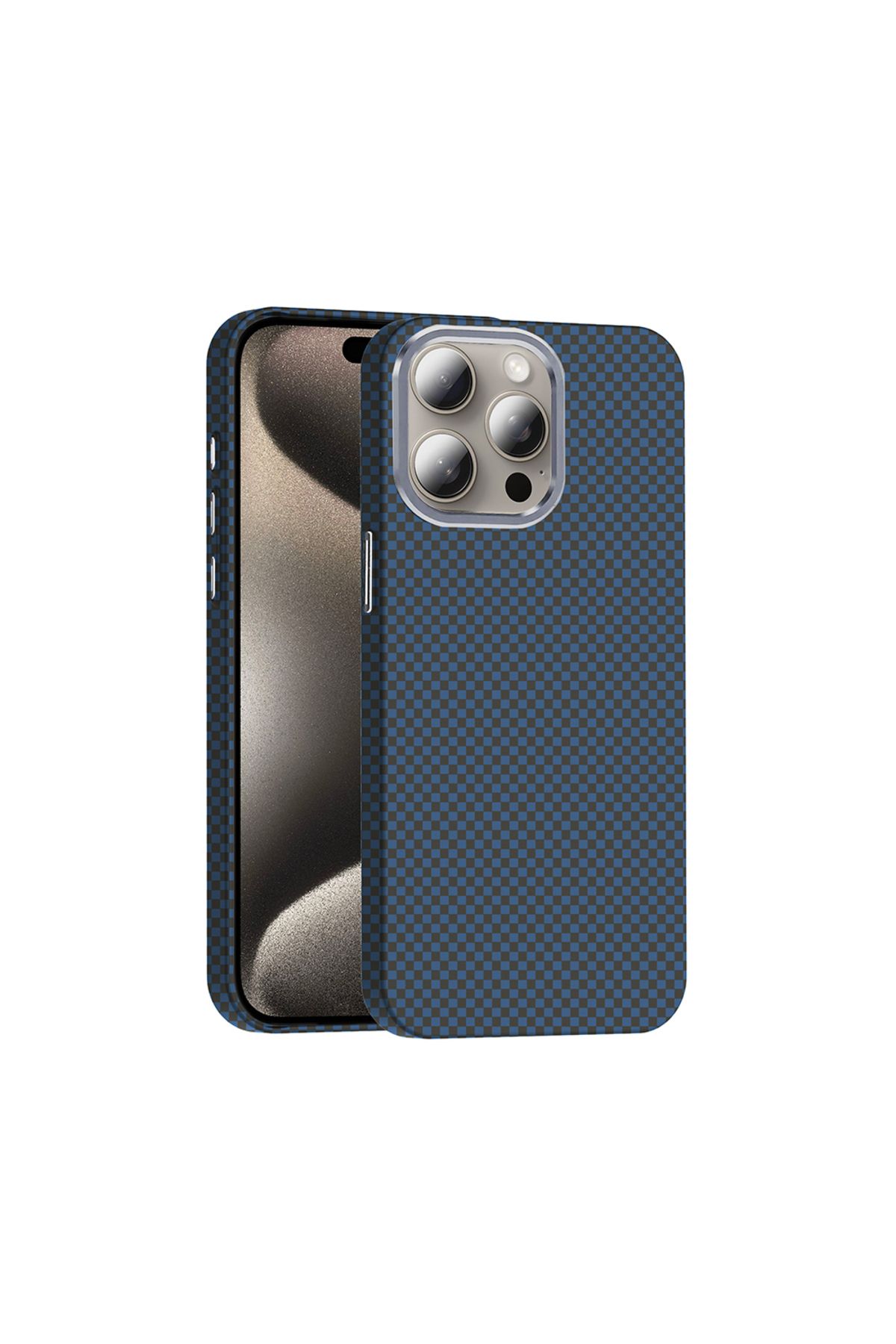 Rivor Apple iPhone 15 Pro Max Kılıf Kamera Çıkıntılı Magsafe Şarj Özellikli Karbon Fiber Görünümlü Kapak