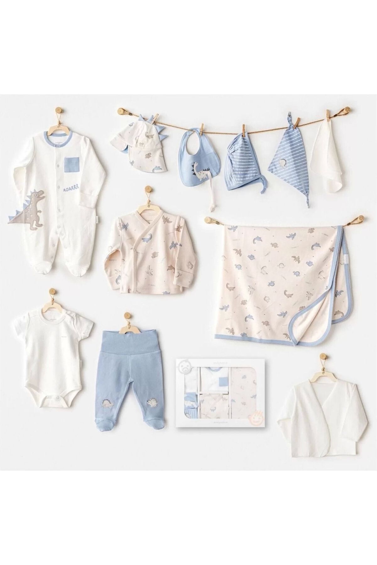 Miravm Andywawa Ac25911 Newborn Set Dino 10'lu Hastane Çıkışı Beige