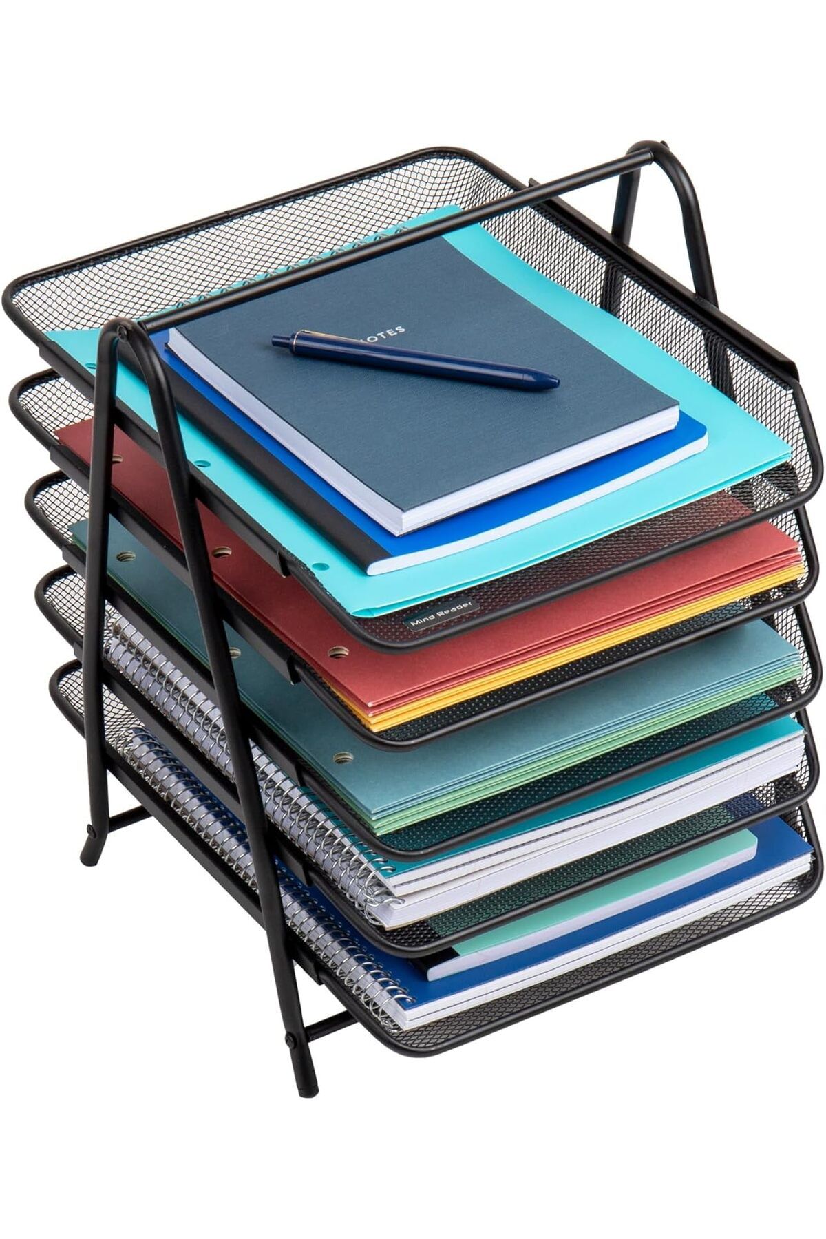 COOYA-Desk Organizer with 5 Sliding Trays & a Handle,for Letters,Documents,Mail,Files,Paper,34x29x36cm 6