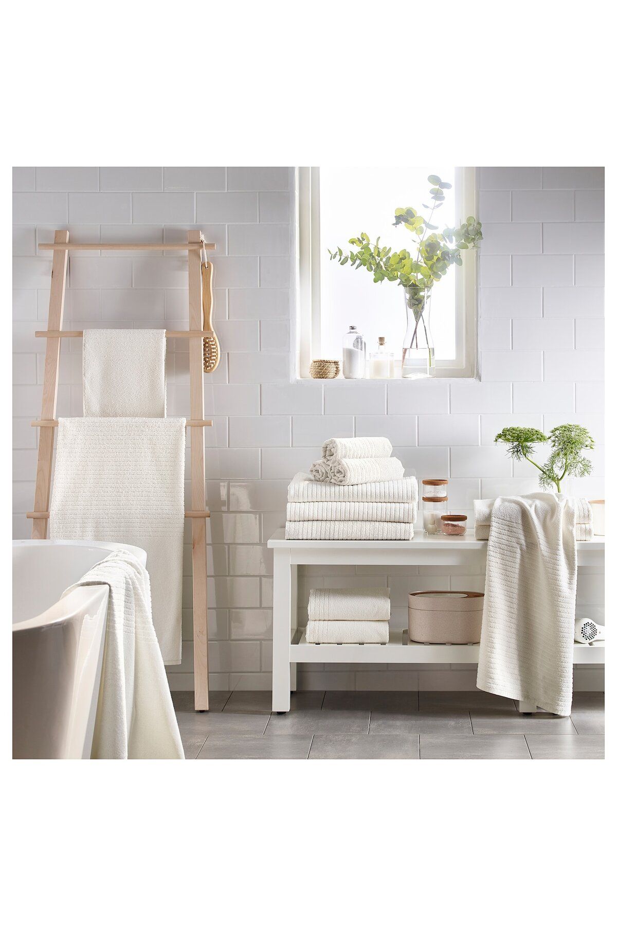 IKEA-IKEA VÅGSJÖN Bath Sheet 100x150 cm White – 100% Cotton, Soft & Absorbent Towel 5