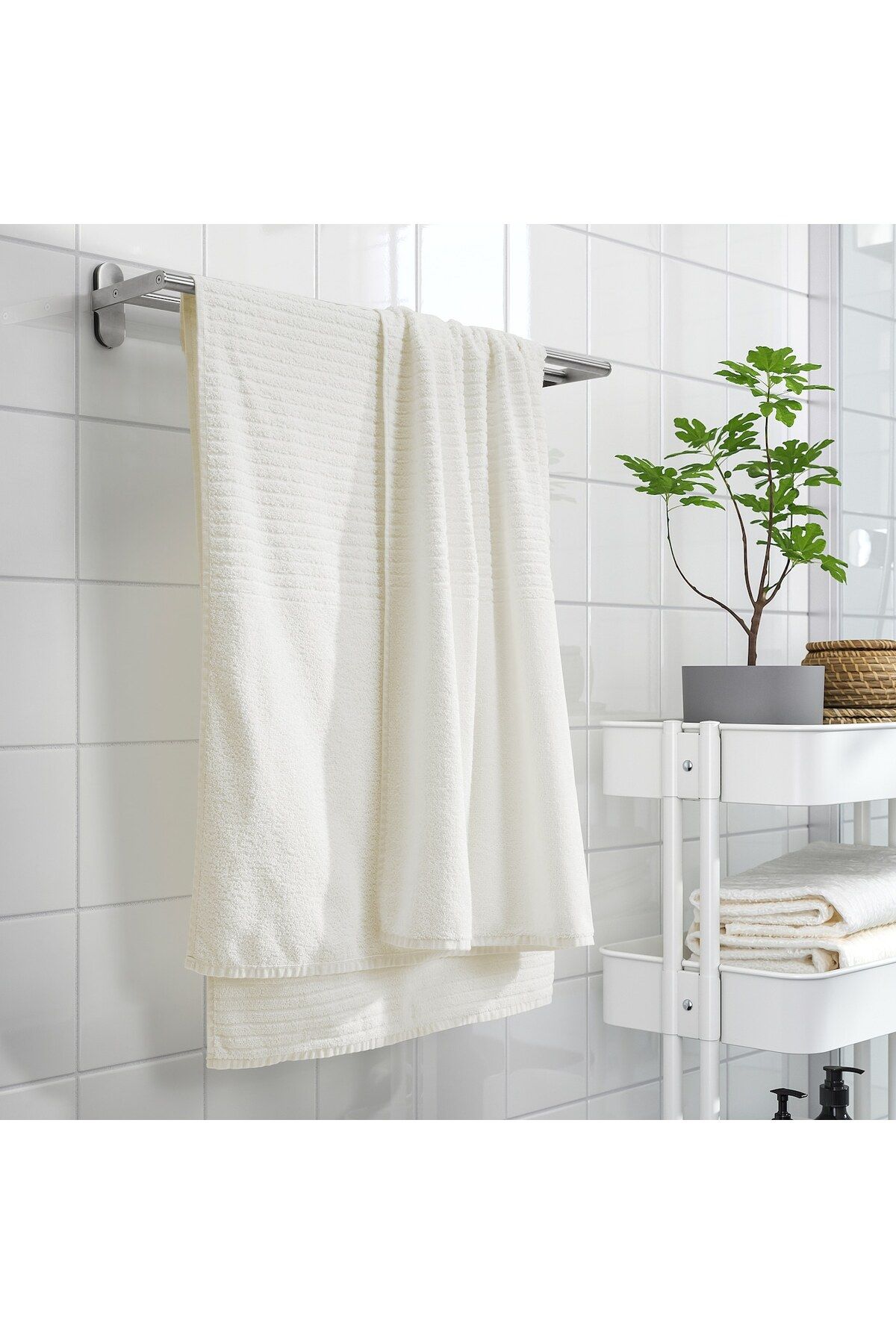 IKEA-IKEA VÅGSJÖN Bath Sheet 100x150 cm White – 100% Cotton, Soft & Absorbent Towel 3