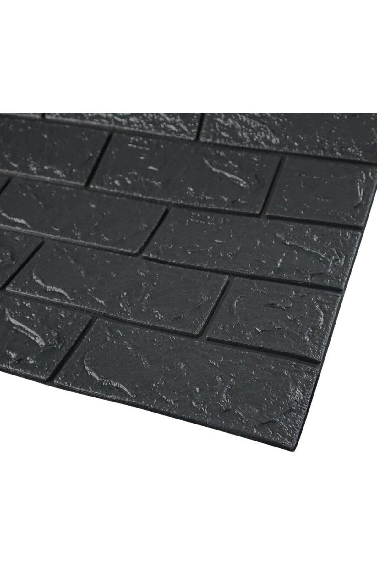 Flippy-Set 10 Placi Tapet 3D Flippy 70x77 cm 3 mm Polietilenă Model Caramidă, Suprafață 5.3 mp, Negru 3