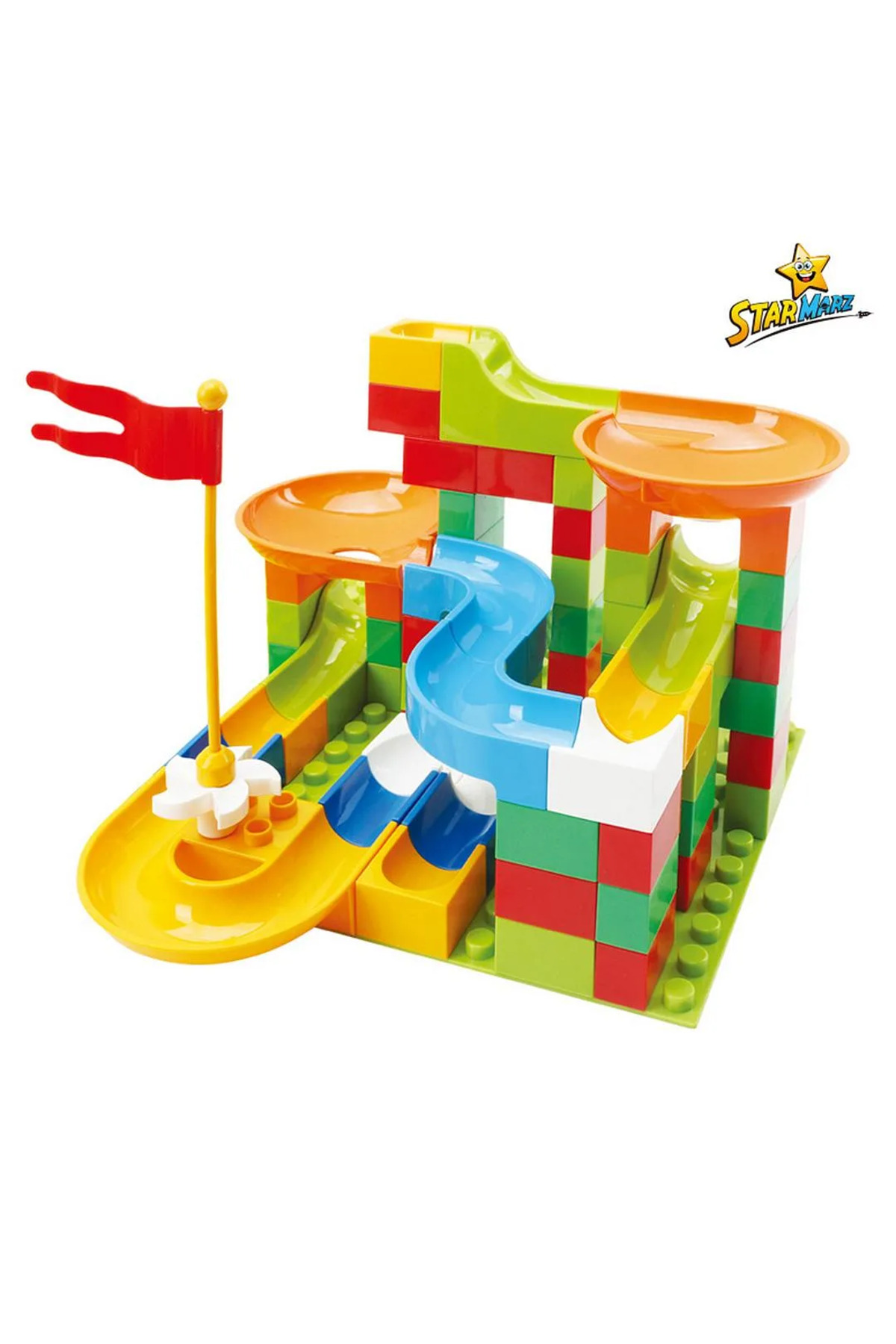 مجموعه ۱۷۸ تکه بلوکهای ساختنی همراه با میز، صندلی، فضای ذخیرهسازی و قلم – چندرنگ