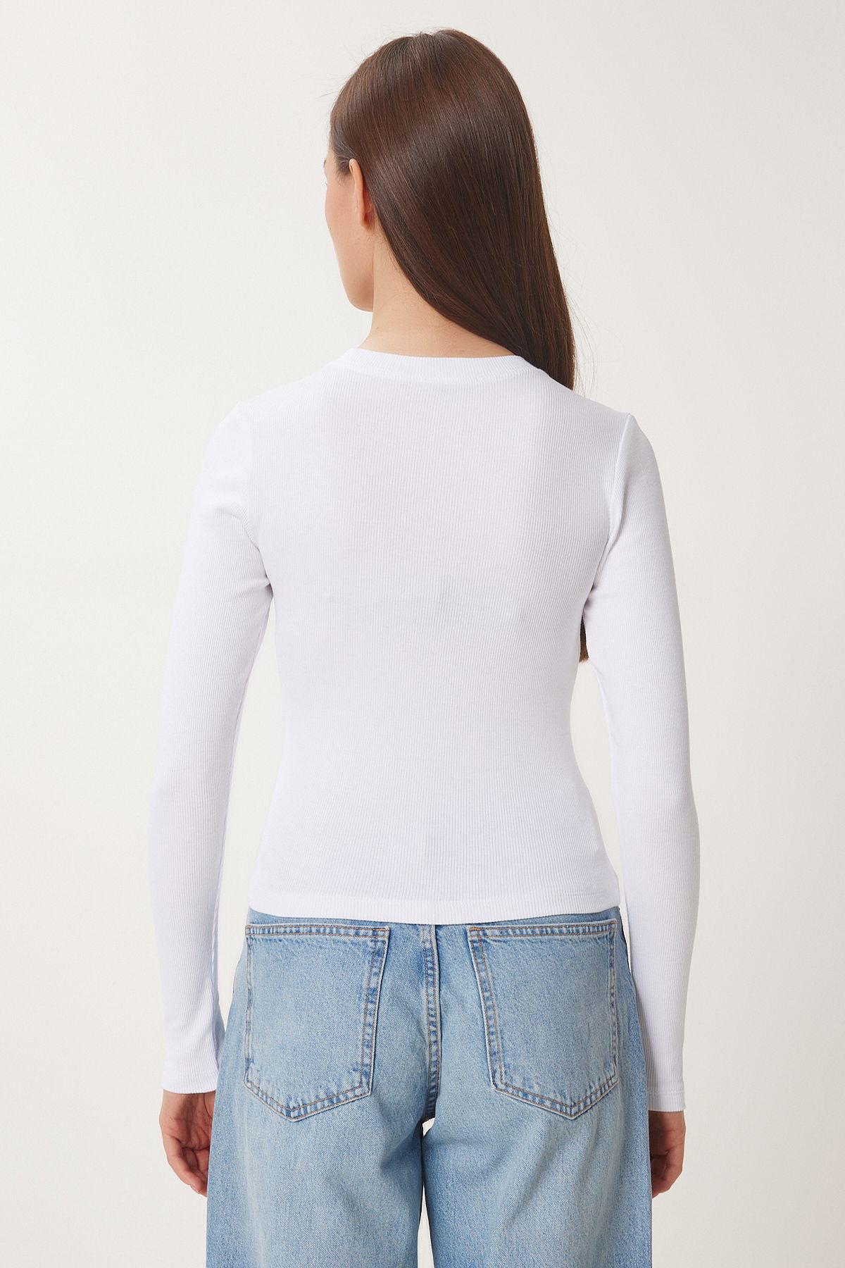 Lovelyİstanbul-Basic Corduroy Forest Blouse White Lus0105 6