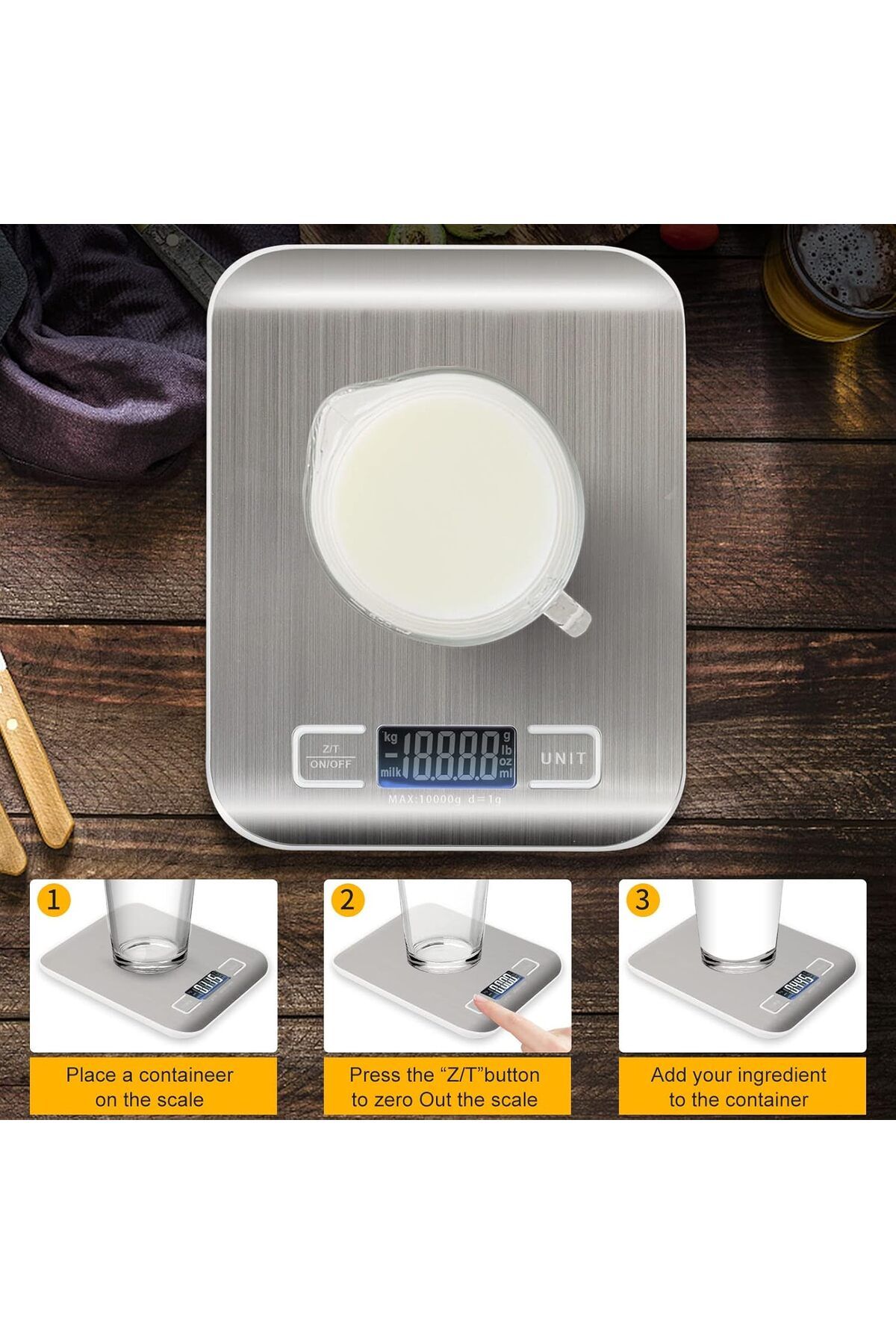Generic-SKY-TOUCH Digital Kitchen Scale Multifunction Food Scale, Touch Button, Tare Function, Ultra Slim w 5