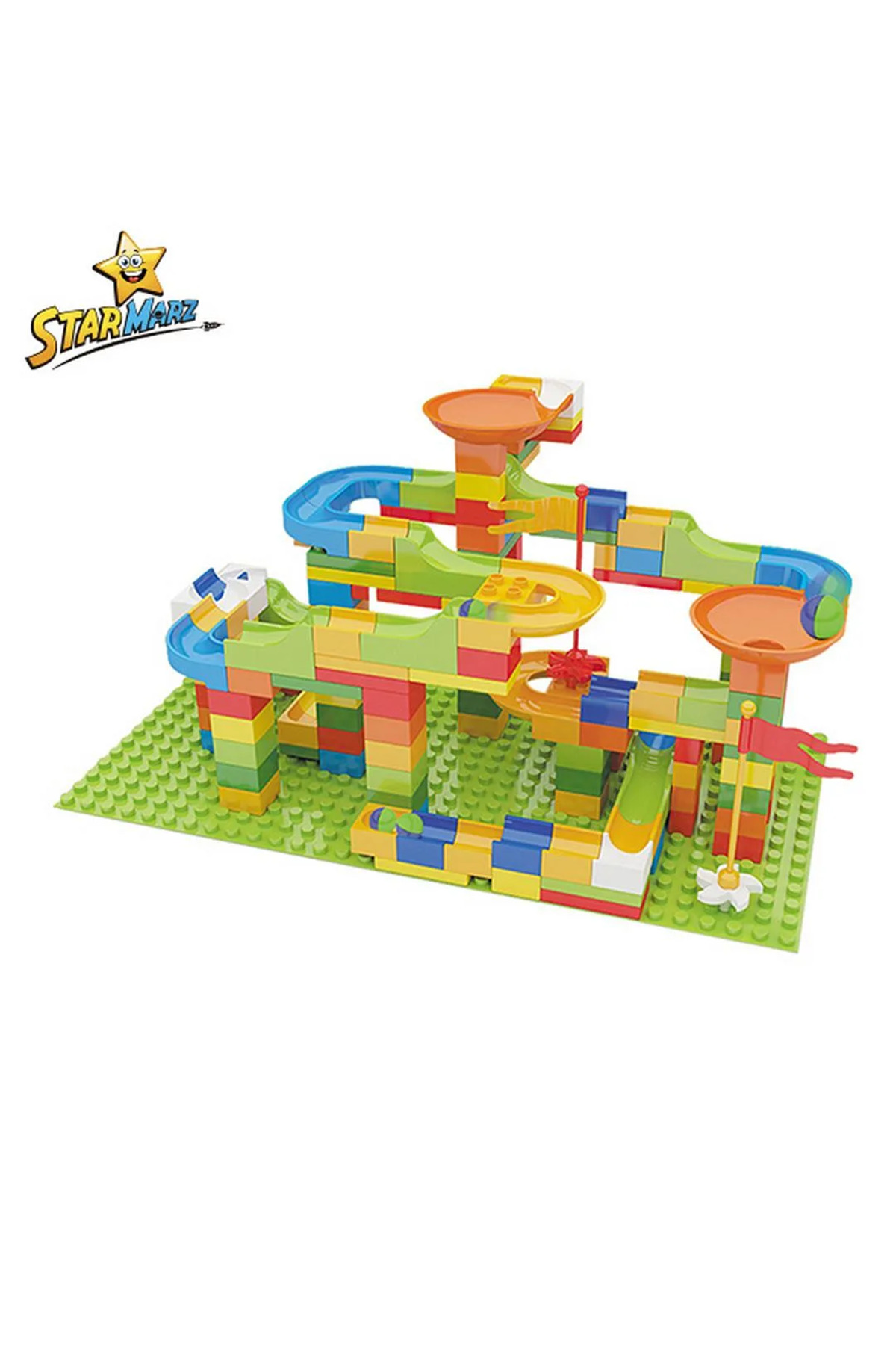 مجموعه ۱۷۸ تکه بلوکهای ساختنی همراه با میز، صندلی، فضای ذخیرهسازی و قلم – چندرنگ