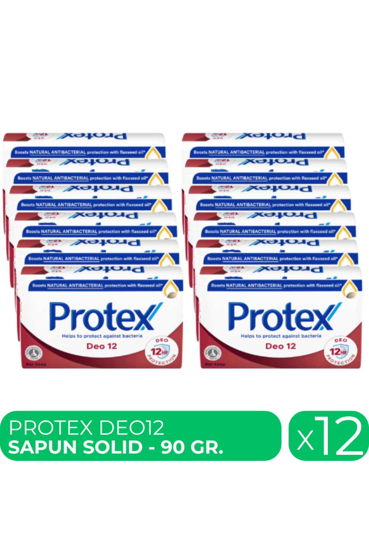 Protex Deo12, Sapun Solid Antibacterian, 12 Buc X 90 Gr - One Size