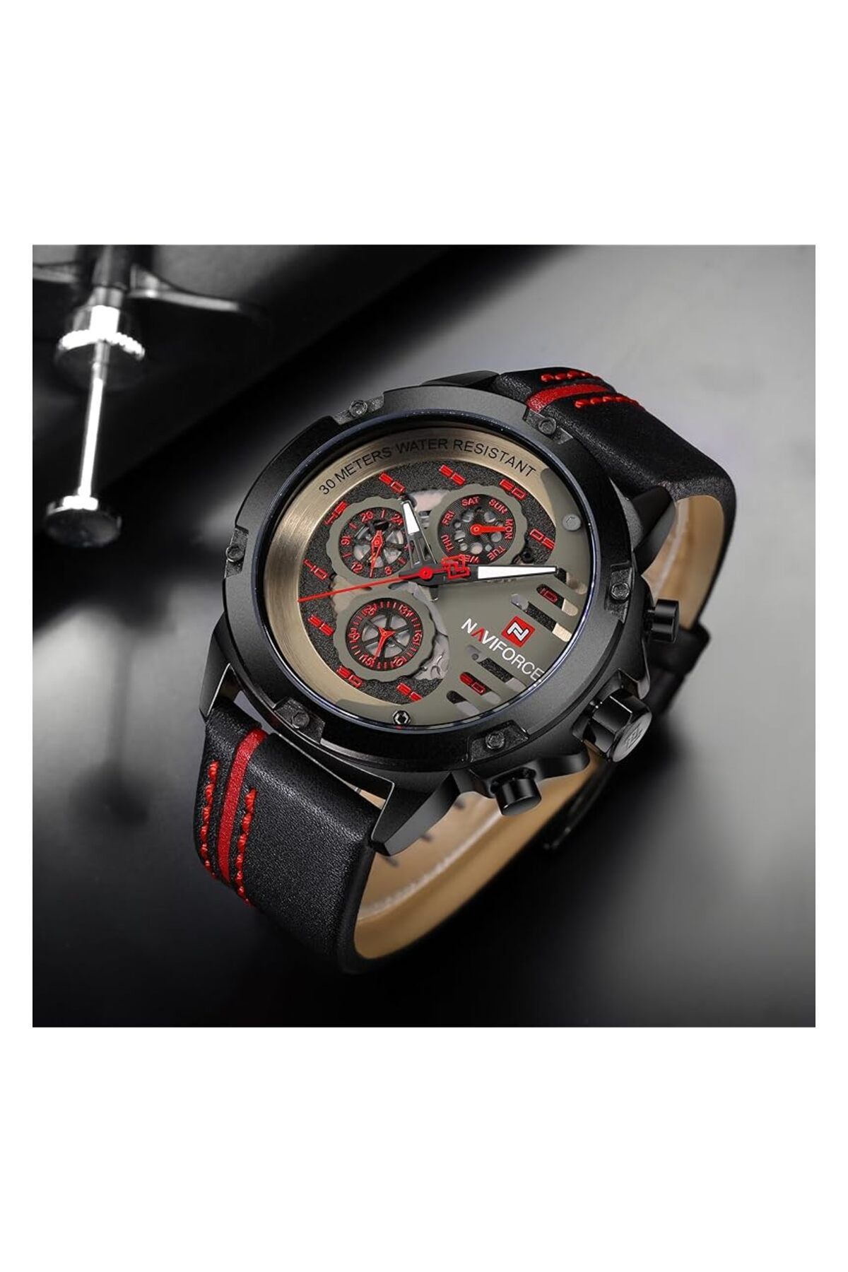 Generic-Naviforce Casual Watch For Unisex Analog Leather Nf9110 3