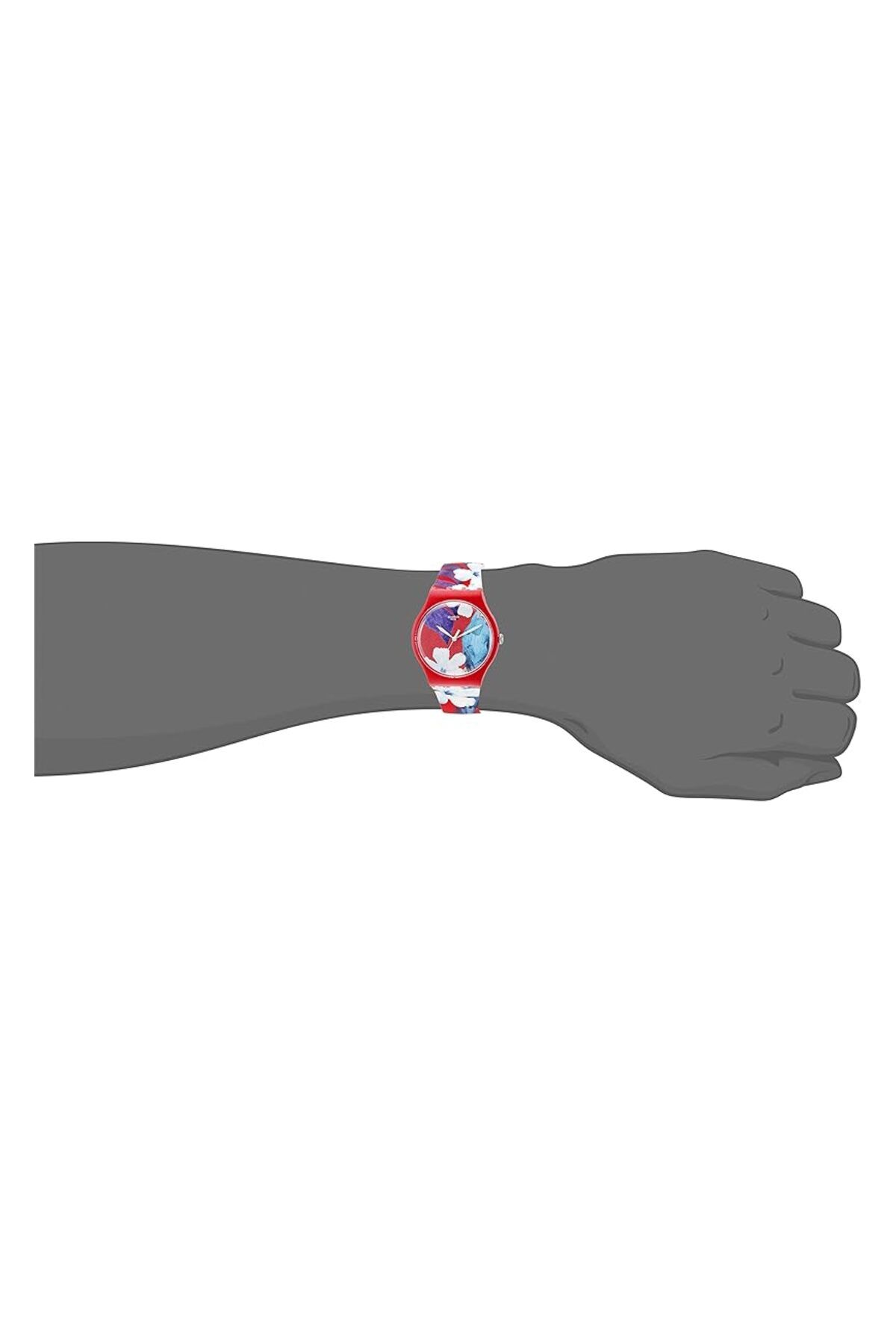 Generic-Swatch Unisex Suor105 Look Through Analog Display Quartz Red Watch 4