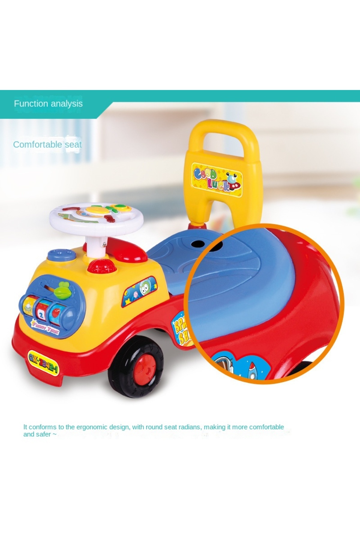 Generic-Baby Swing Car 1-3 Years Old Baby Scooter with Music Men's and Women's Four-wheel Sitting Toys Scoot 3