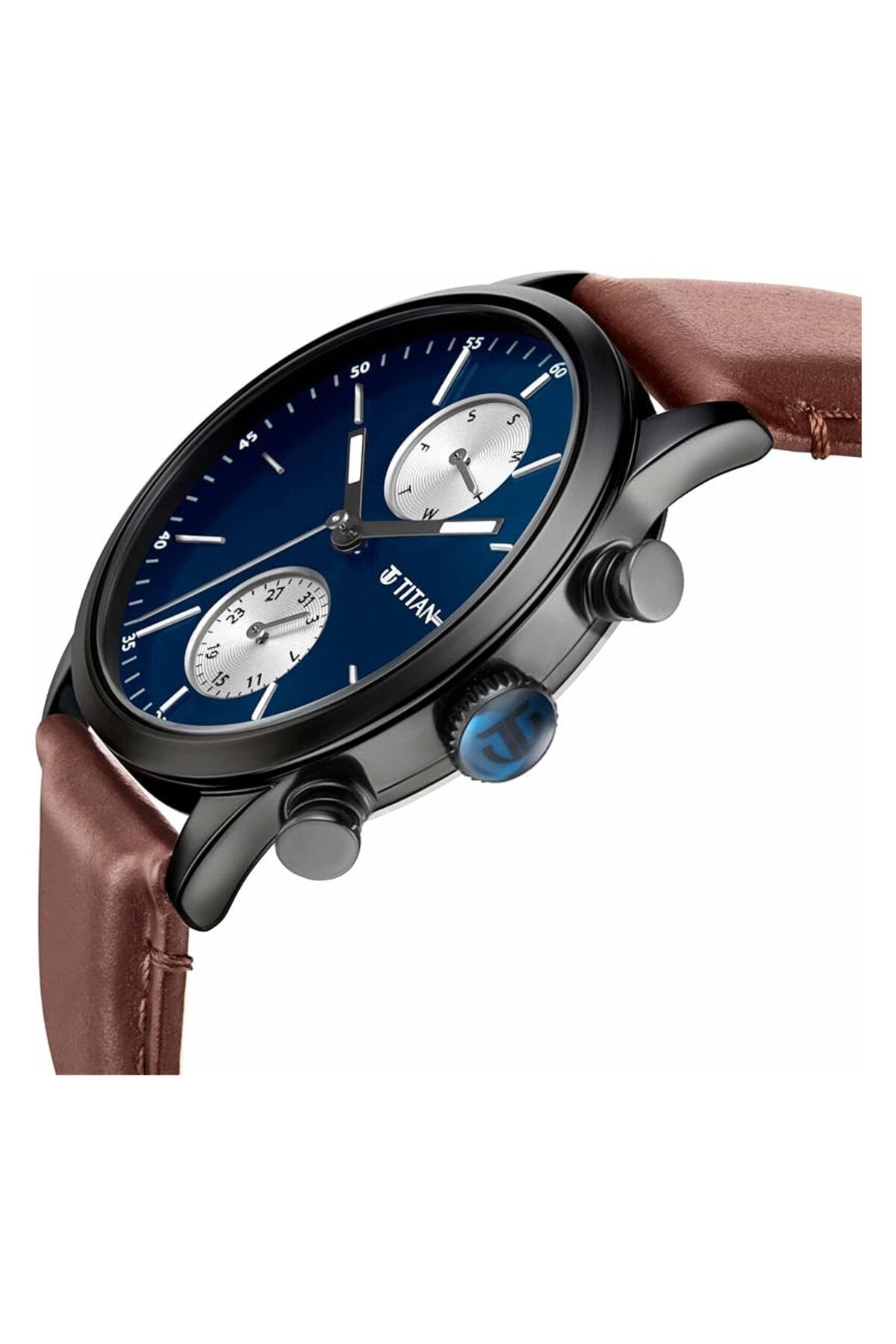 Generic-Titan Men Quartz Watch With Analog Display And Leather Bracelet 1805Nl03 3
