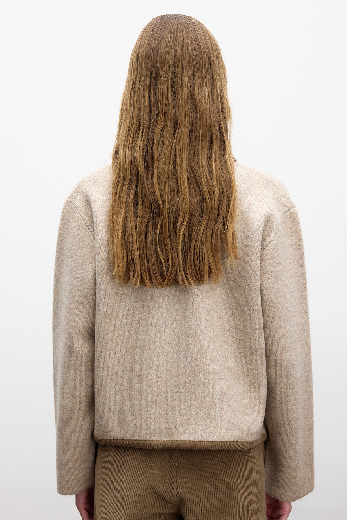 Manuka-Plain Knitted Zippered Knitwear Beige 6