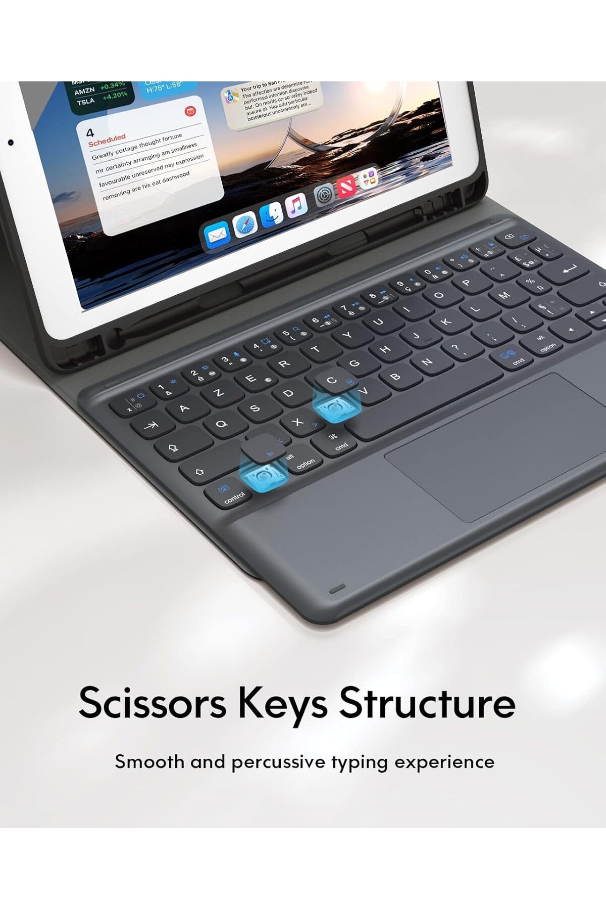 Generic-iPad Keyboard 9th Generation, Keyboard for iPad 8th Generation/7th Gen 10.2 Inch, Smart Trackpad, De 9
