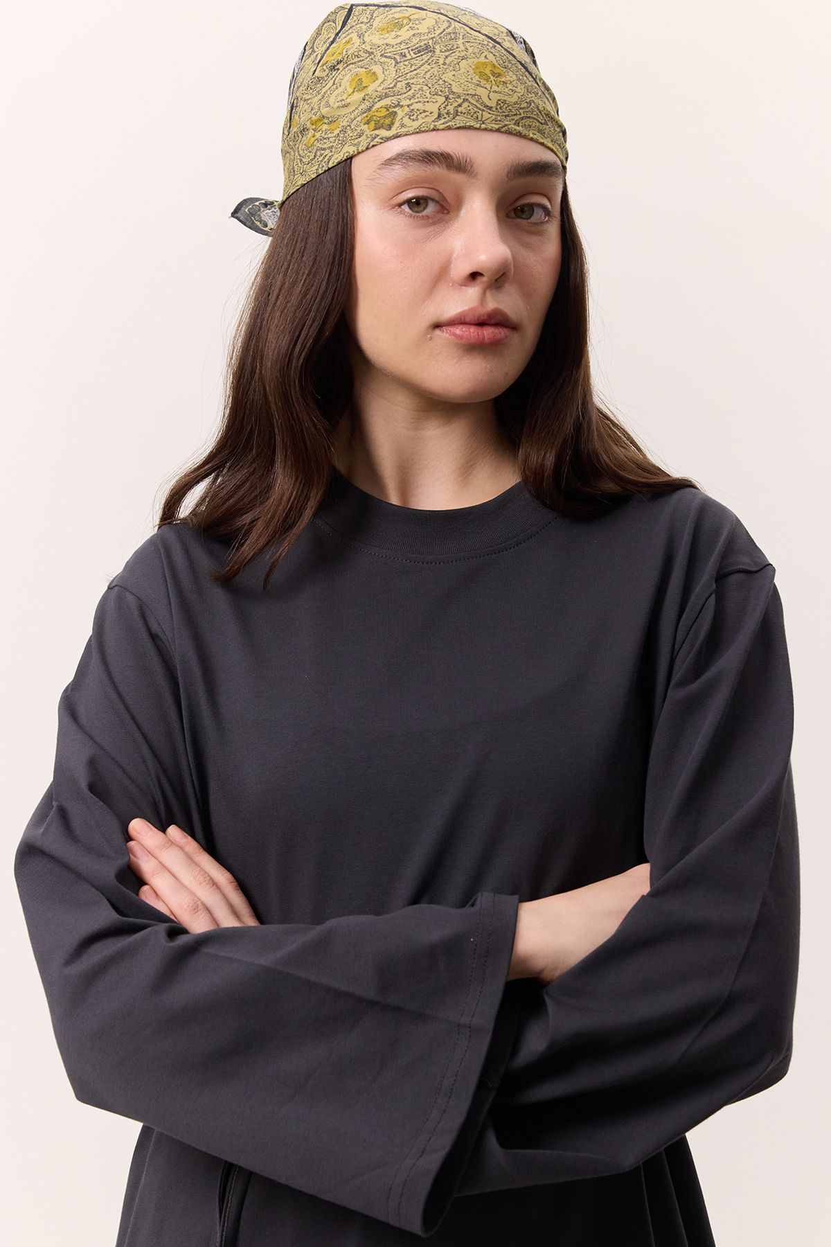 Manuka-Oversize Tshirt with Binding Detail Anthracite 4