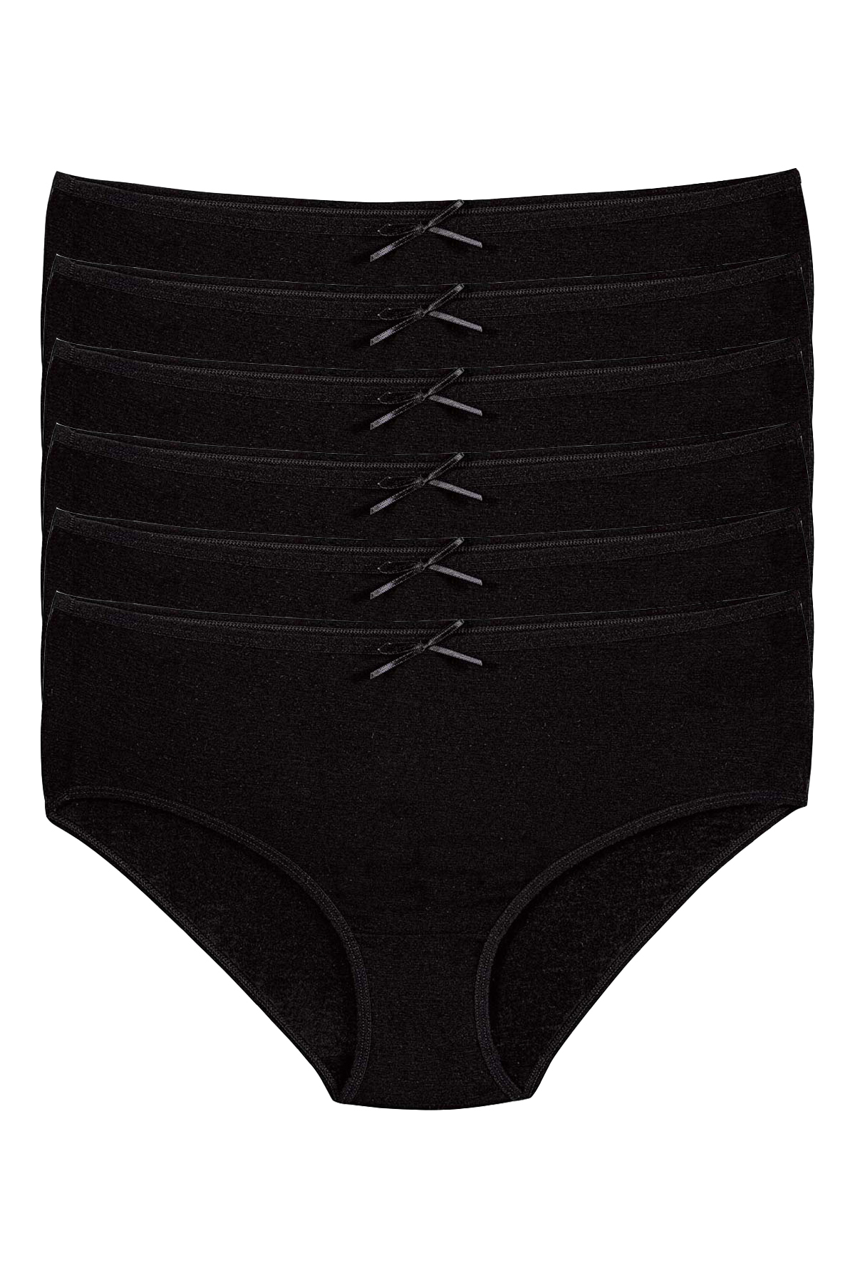 BAMBOO BATO LYCRA PANTIES 6 PCS BLACK STAR KOD3921