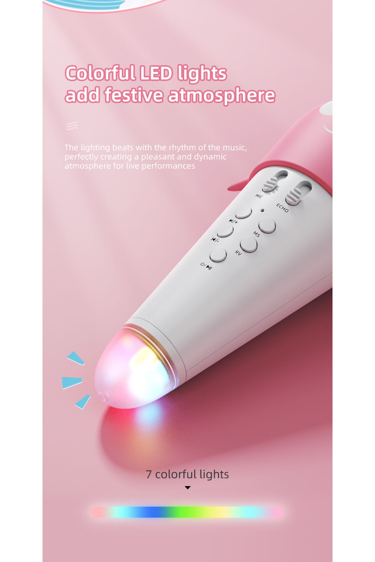 FlashHawk-Multifunction Portable 2-in-1 Bluetooth Karaoke Microphone, 4D Stereo Speaker, 1800mAh, K5 5