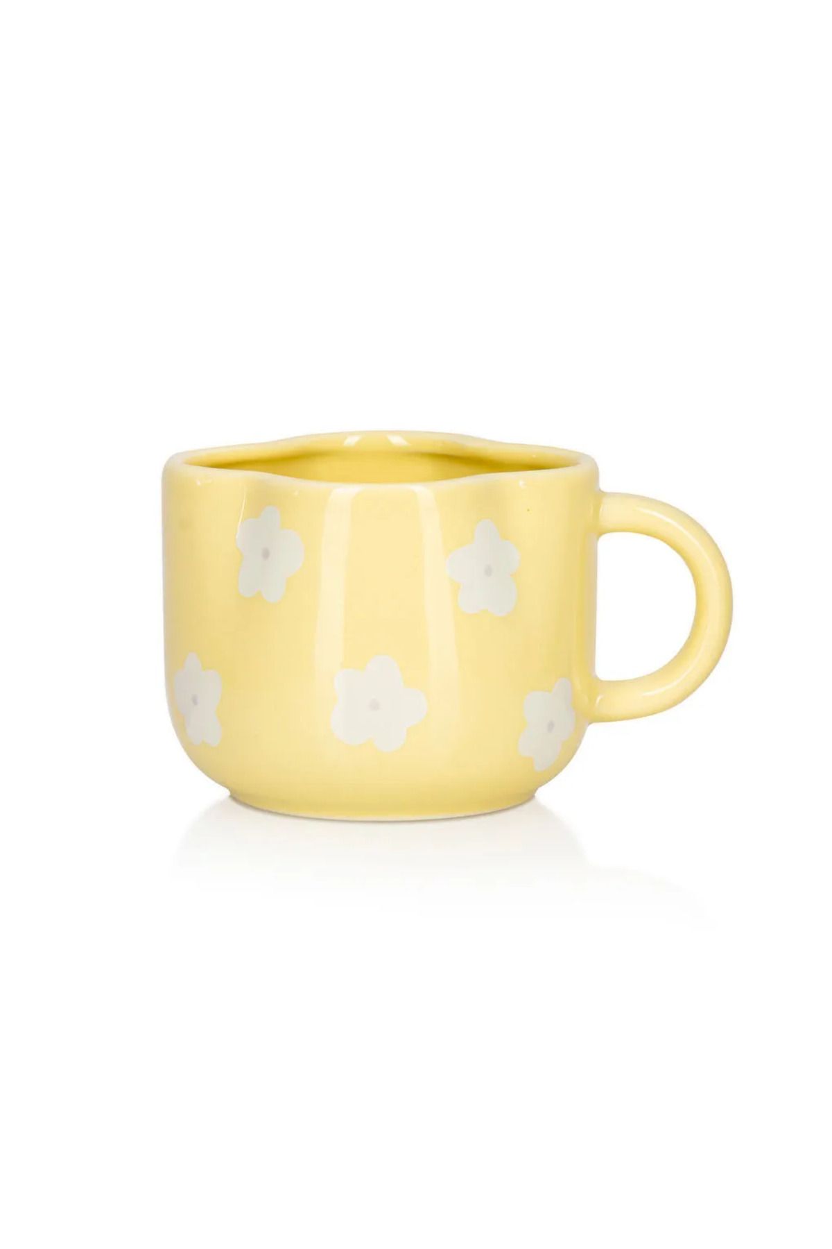 LC Waikiki-Lcw Home Yellow Flower Printed Ceramic Mug 300 ml 5